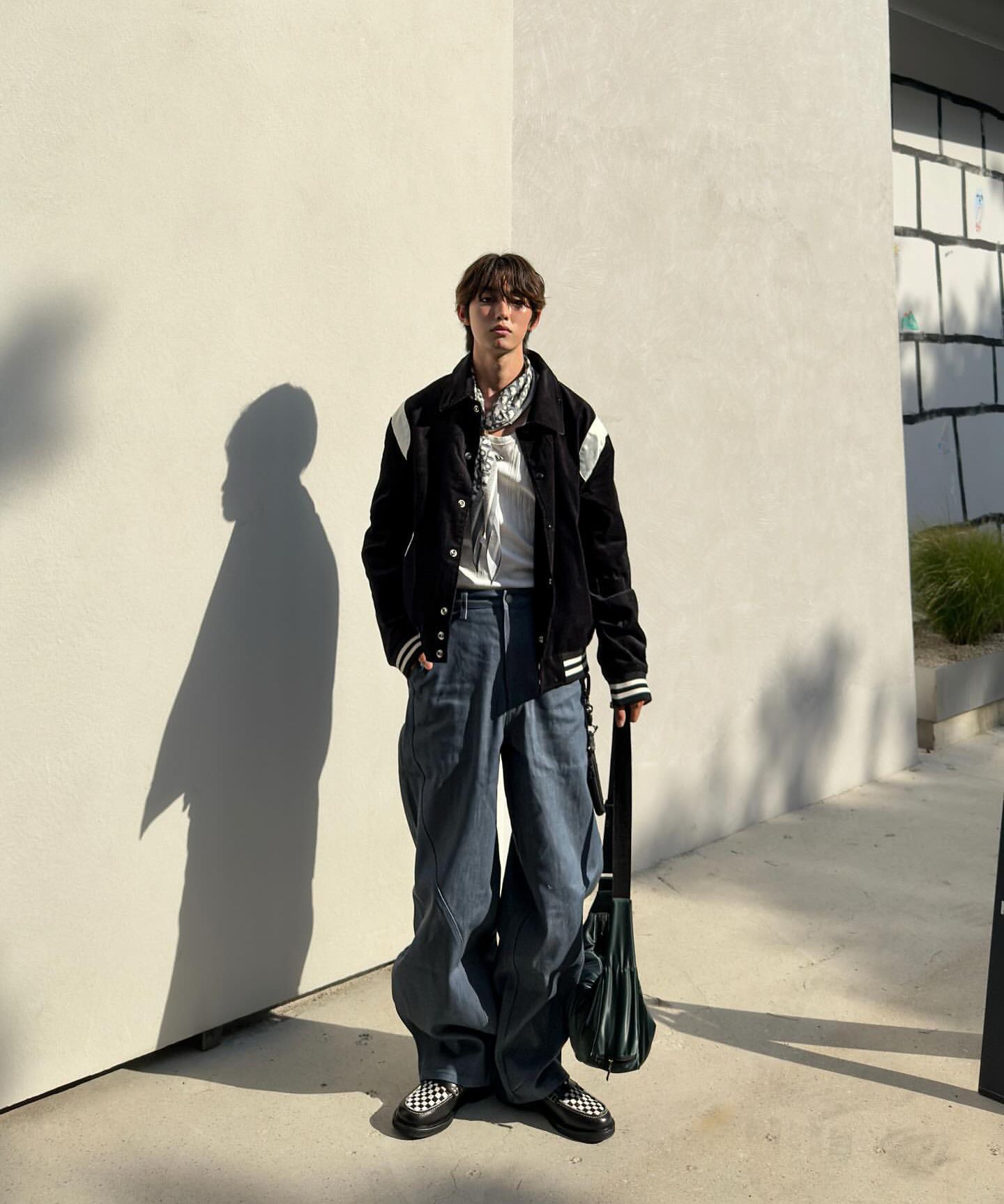 MUSINSA公式 | ROLLING STUDIOS CORDUROY VARSITY JACKET BLACK