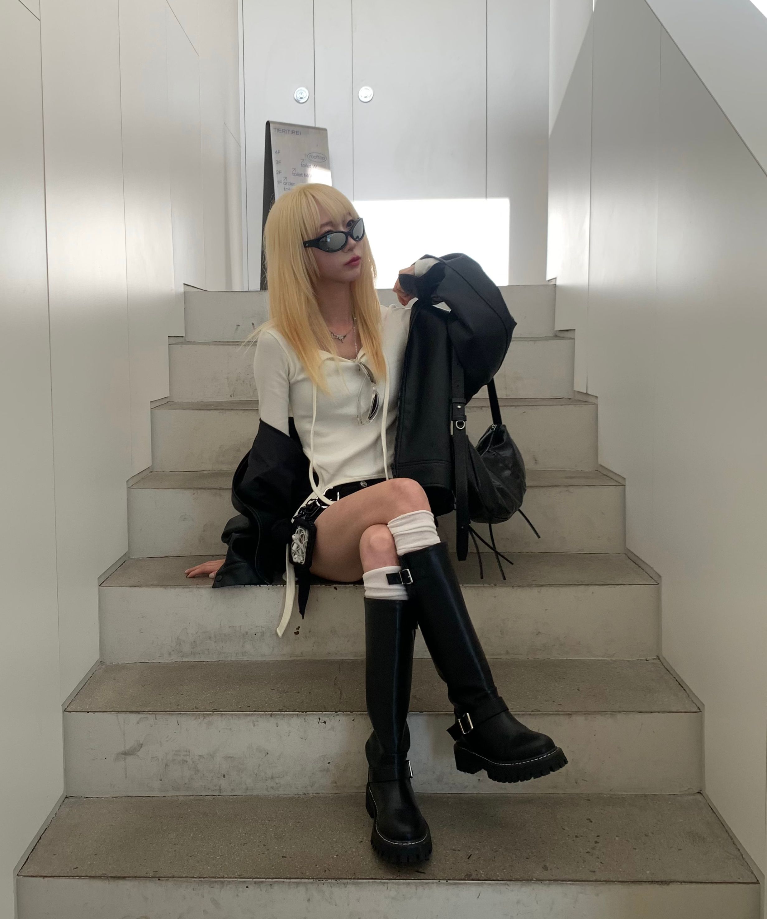 [SALT&CHOCOLATE] Round Toe Stitch Riding Long Boots 韓国人気 MUSINSA公式 | SALT AND CHOCOLATE Round toe stitched riding