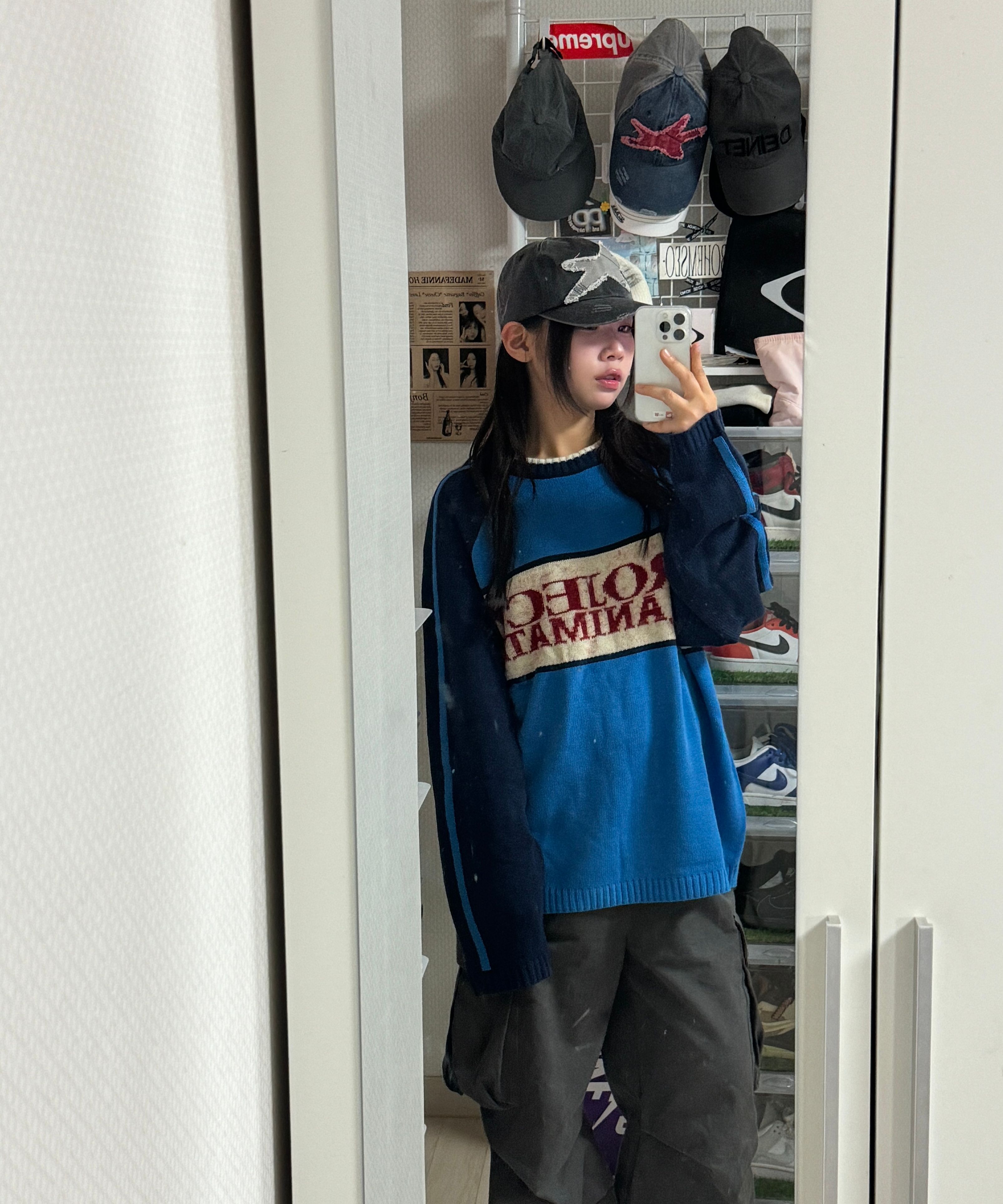 메인부스(MAINBOOTH) Project 001 Sweater(BLUE) - 사이즈