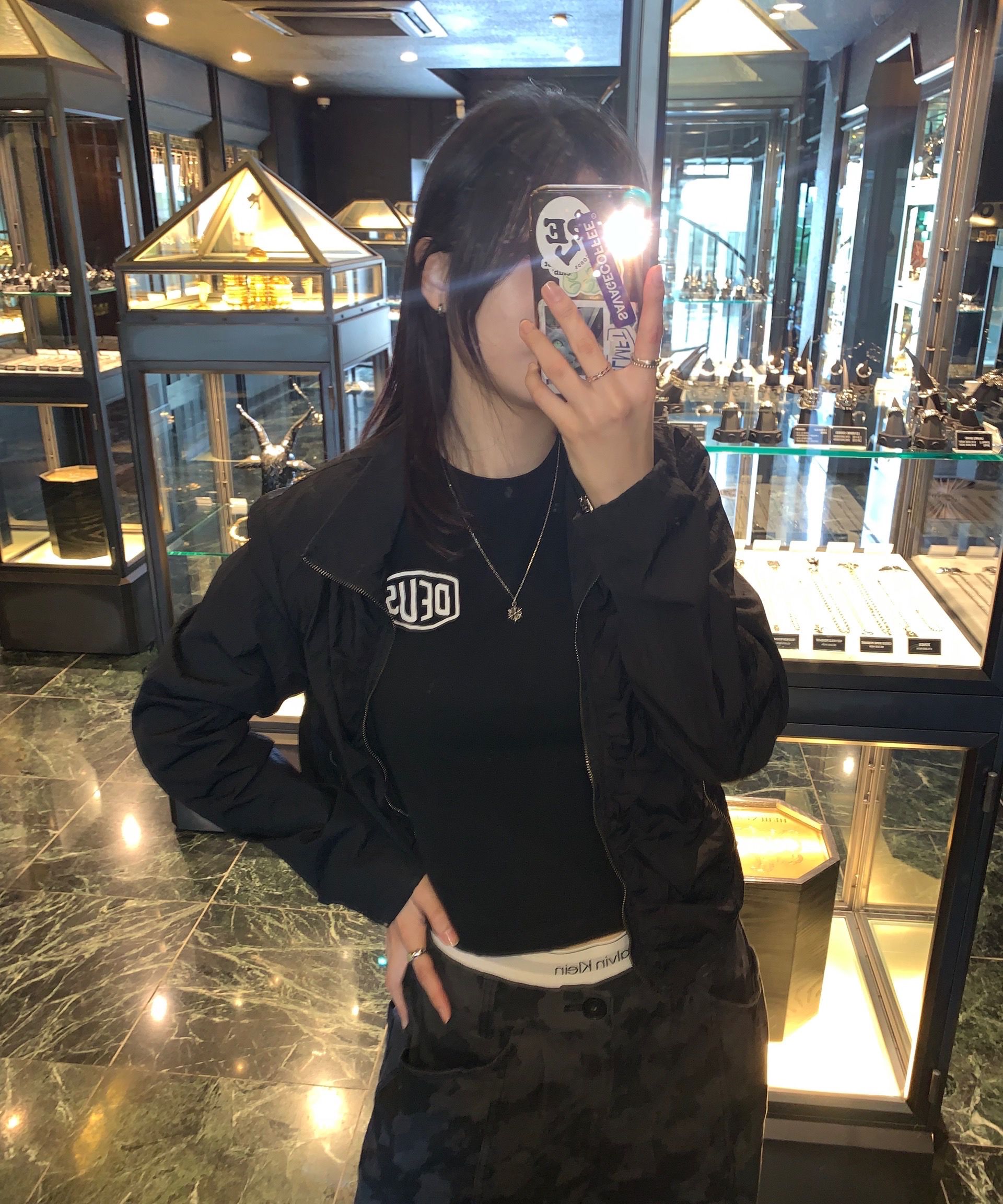 MUSINSA | AAKAM Knee Pin-tuck Camouflage Twill Pants (Black)