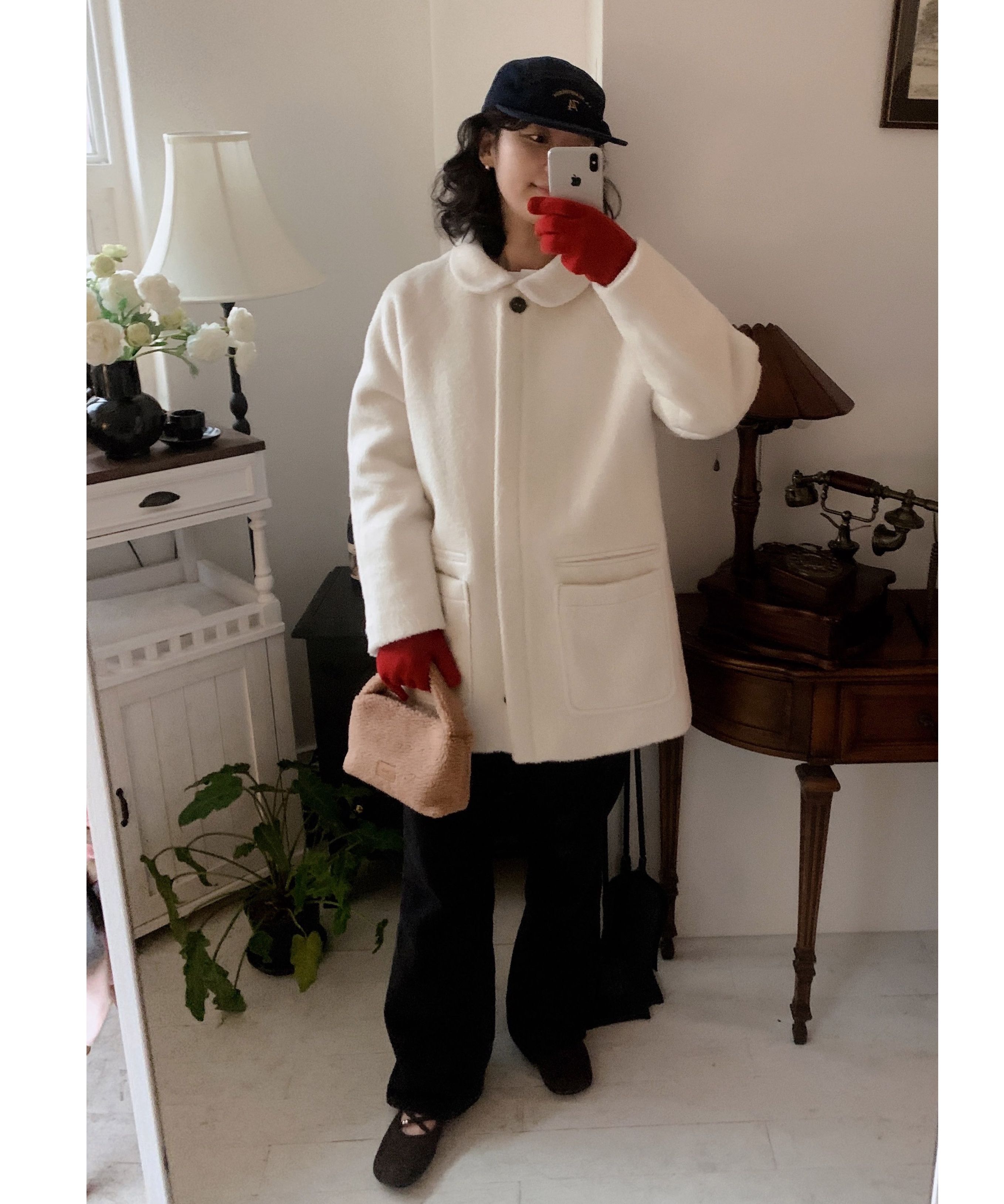 MUSINSA公式 | LETTER FROM MOON ヘアリーラウンドカラーウールハーフ