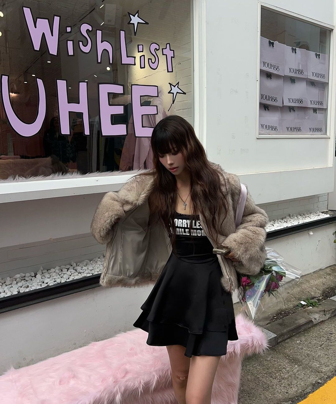 ●YOUHEE●LETTERING SATIN FLARE MINI DRESS★日本未入荷 유희(YOUHEE) LETTERING SATIN FLARE MINI DRESS IVORY - 사이즈
