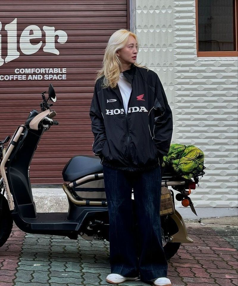 MUSINSA | Honda Motorcycle Honda Track Zip up Jacket All Black