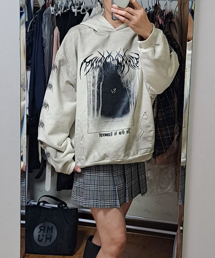 MUSINSA | SCHISM INDUCING EMO HOODIE CHARCOAL