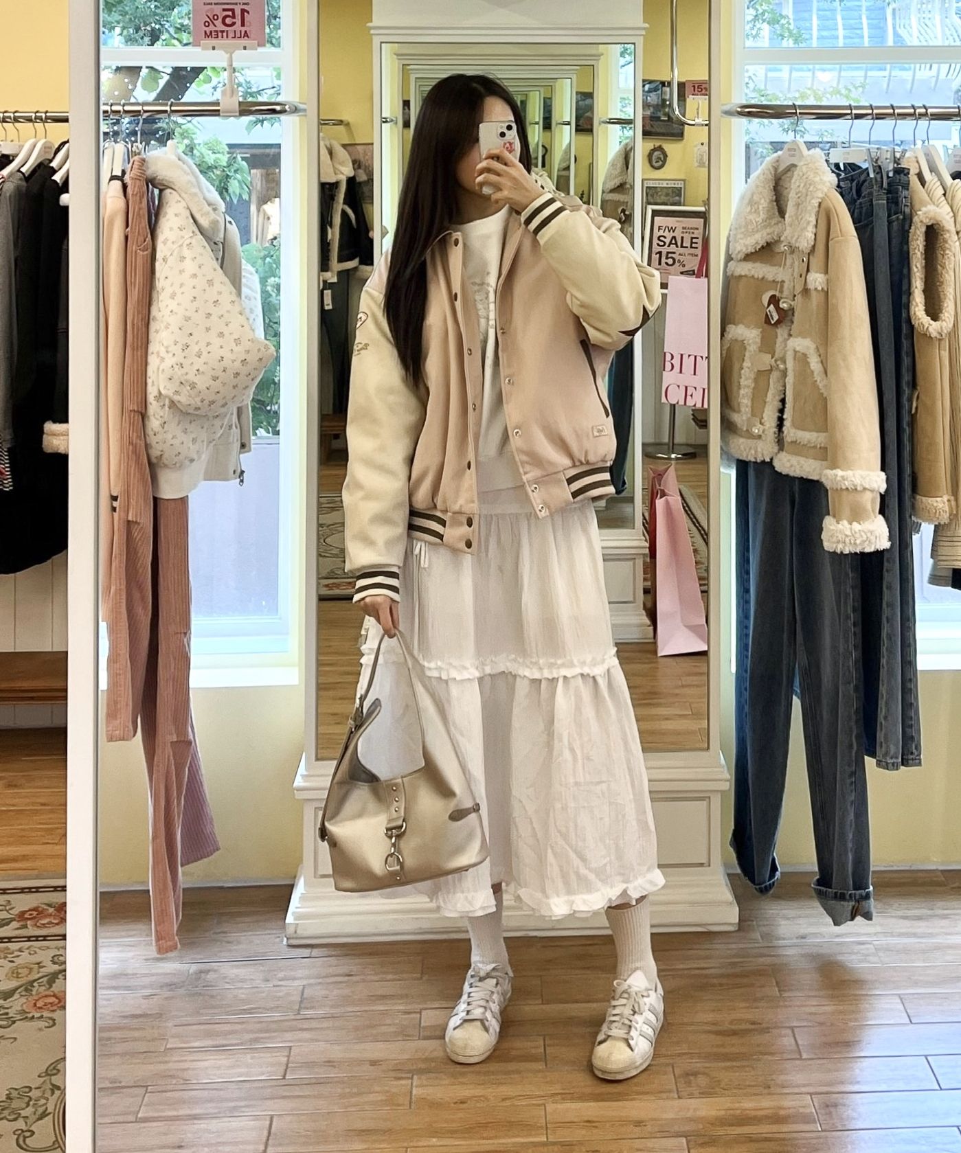 【Bitter Cells】 VARSITYジャケット Mサイズ MUSINSA公式 | BITTERCELLS Sporty Varsity Jacket - Beige