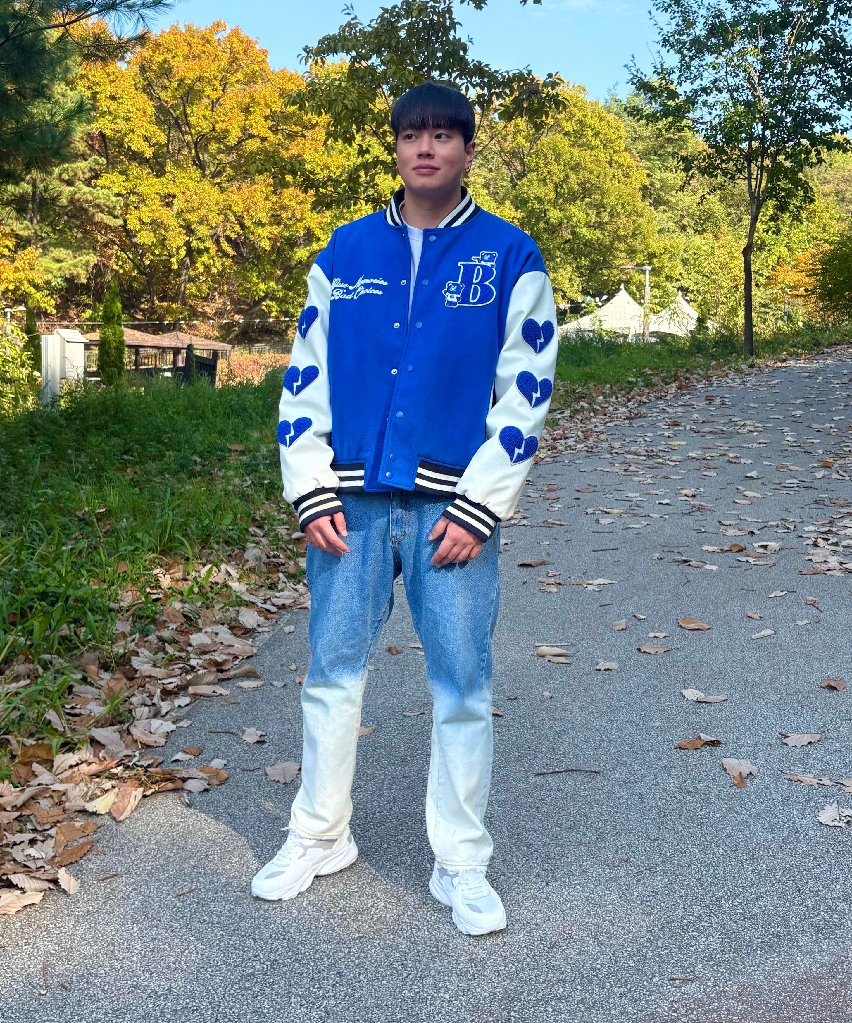MUSINSA公式 | BADBLUE BadBear Varsity Jacket