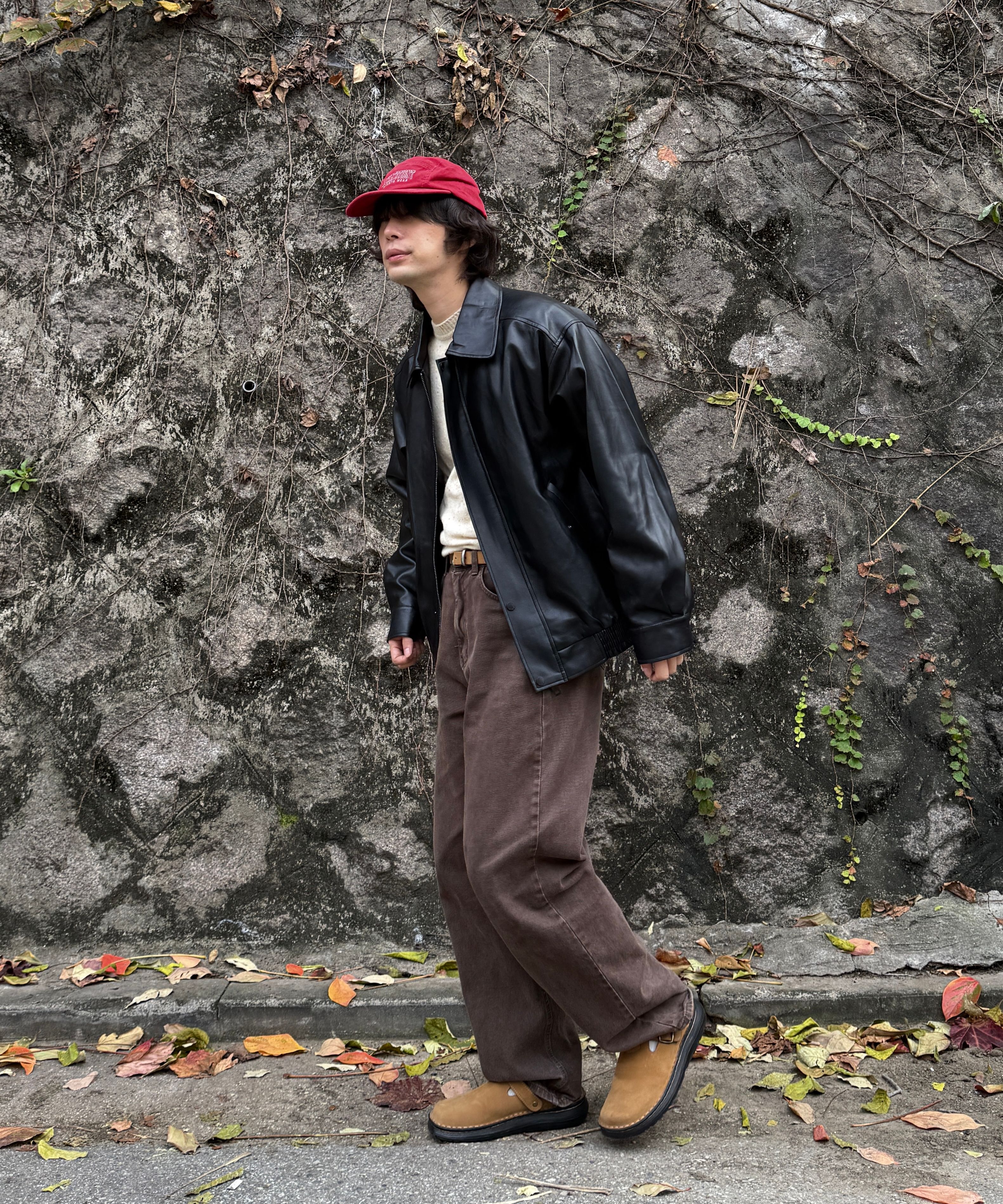 MUSINSA公式 | VTWO 465-3 VEGAN LEATHER OVERFIT JACKET_BLACK