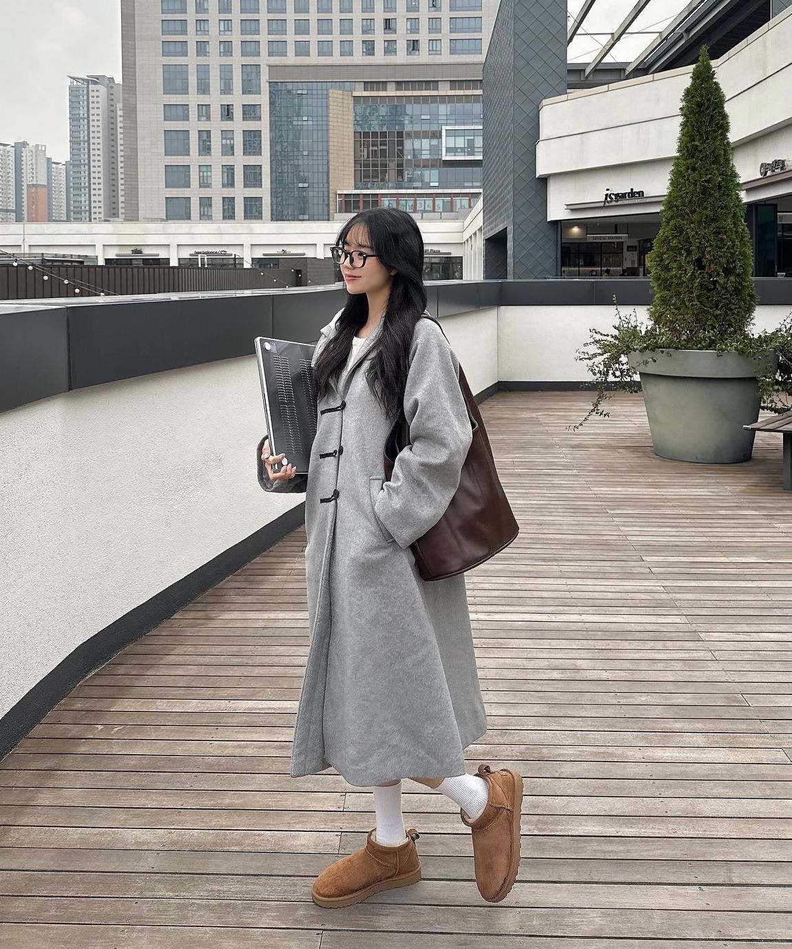 미세키서울(MISEKI SEOUL) Hoodie long duffle Coat GREY - 사이즈