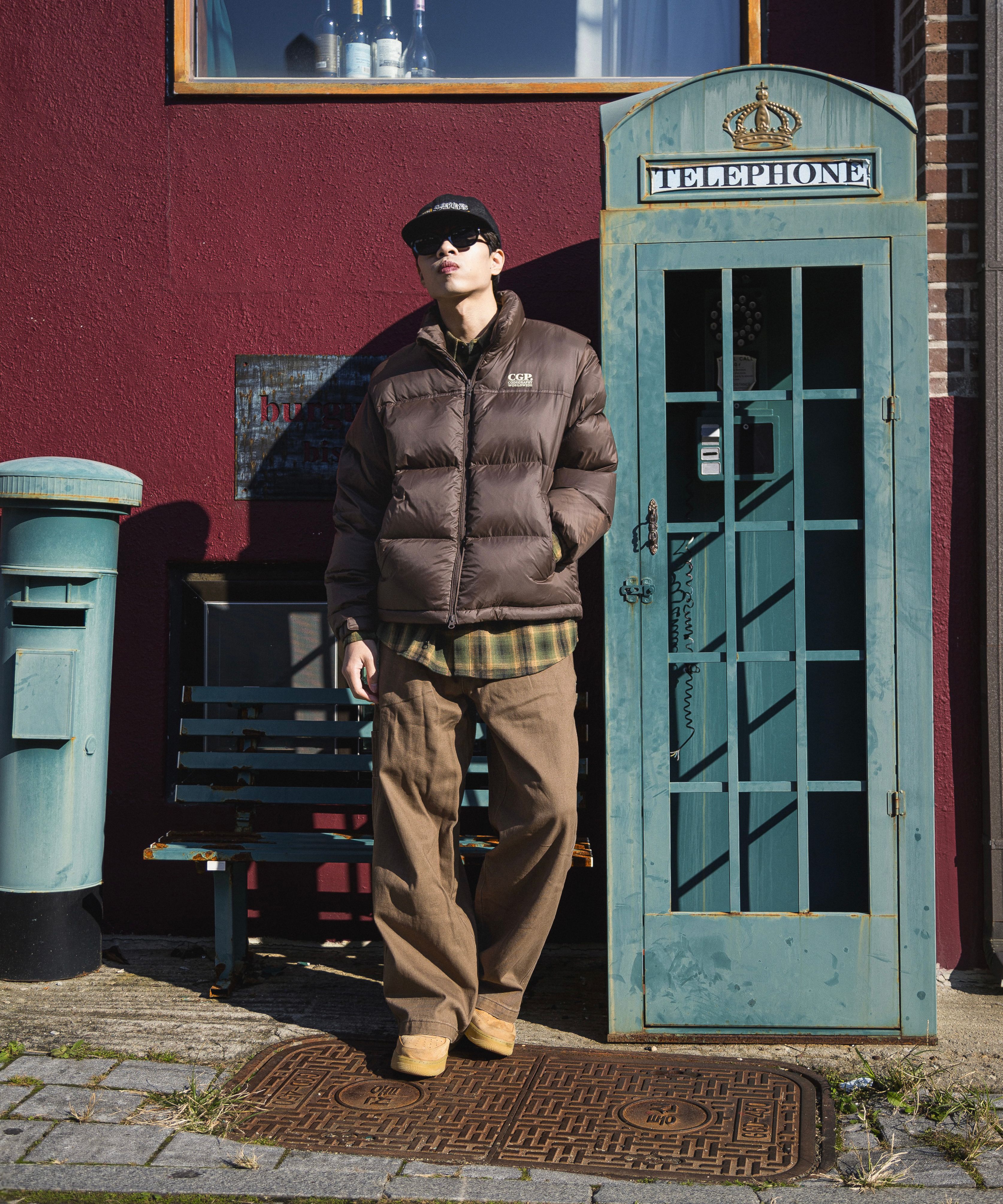 ◆codegraphy◆ One tuck carpenter pants charcoal CBDFUWP011C MUSINSA | Codegraphy One-Tuck Carpenter Pants_Brown