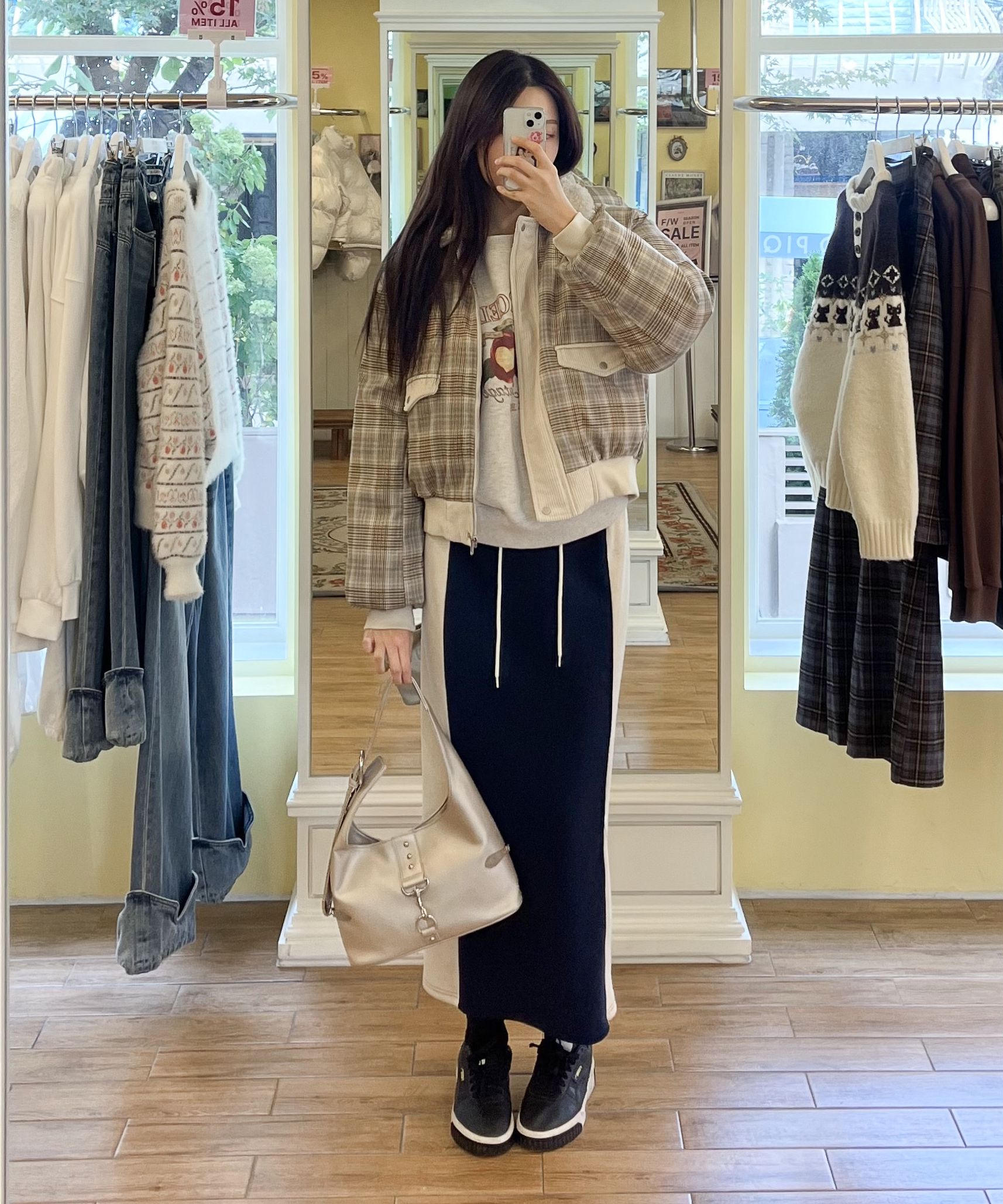 MUSINSA公式 | BITTERCELLS Witty Puffer Jacket - Blue Check