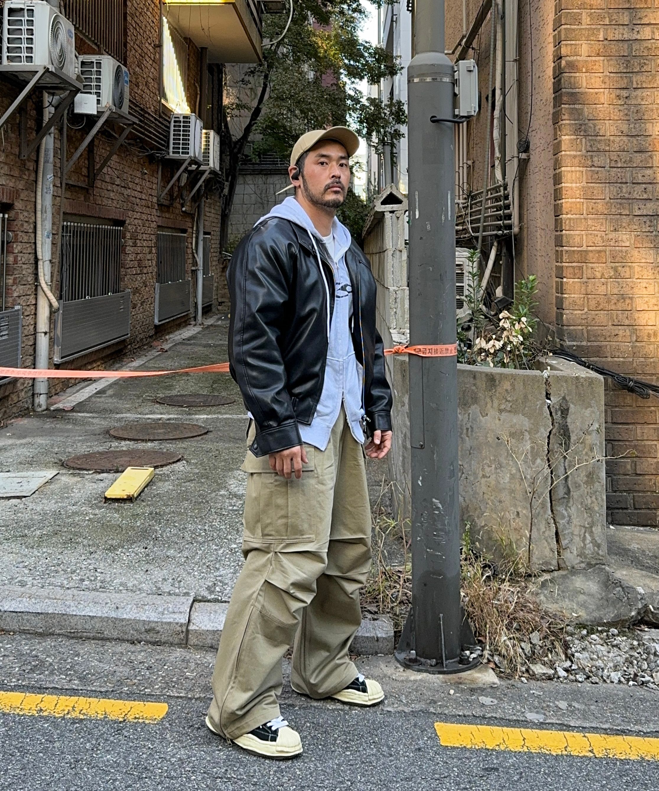 MUSINSA公式 | DOFFJASON ヴィーガンレザー ハリントンジャケット BLACK