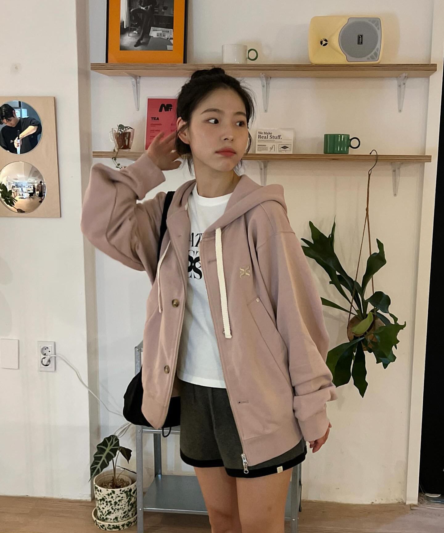 ◆SATUR◆ Theo Cotton All Day Hooded Zip-Up Melange Ivory SA MUSINSA | SATUR Theo Cotton All Day Hooded Zip-up Melange Ivory