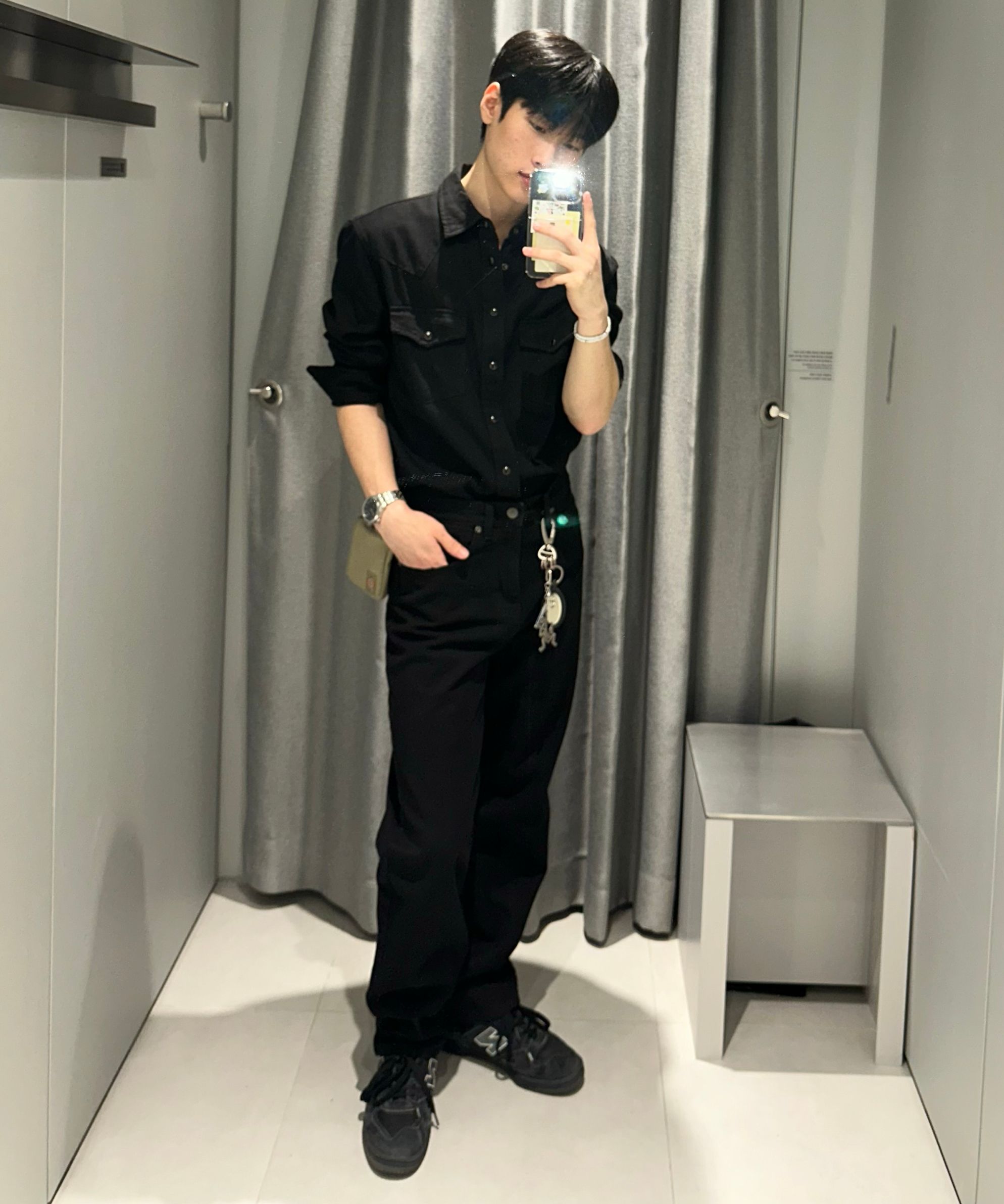 ★MUSINSA STANDARD★ denim western shirt black MMDNH504-BK MUSINSA | MUSINSA STANDARD Denim Western Shirt [Black]