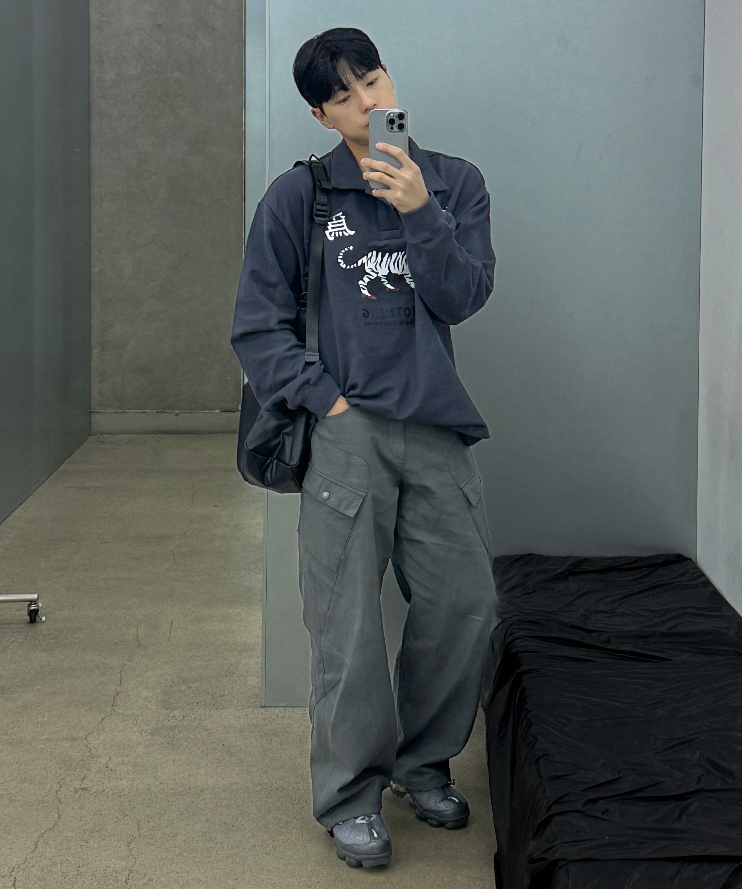 パンツ XTONZ XP186 Camo Strap Wide Cotton Pants BLACK xp186BK SNAP