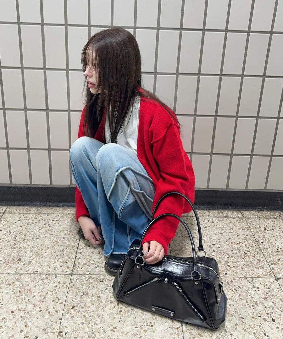 썬번프로젝트(SUNBURNPROJECT) Faux Leather M.O.S Bag, BLACK