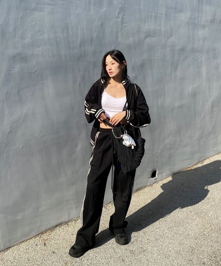 MUSINSA | 1993STUDIO Piping track pique zip-up_black