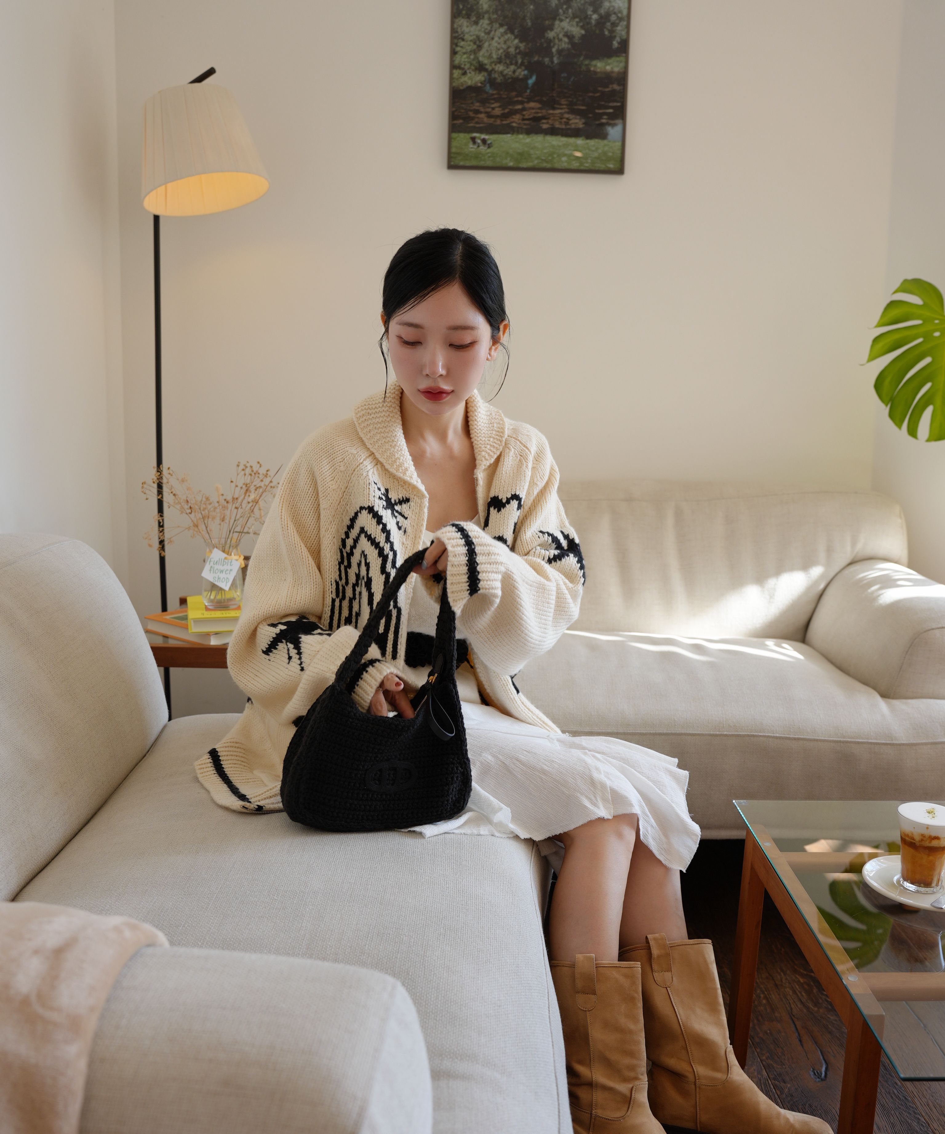 ★Fallett★送料込★韓国★DRAWING GARDEN COWICHAN KNIT ZIP UP FALLETT Drawing Garden Cowichan Knit Zip Up Navy – SeoulSeoul
