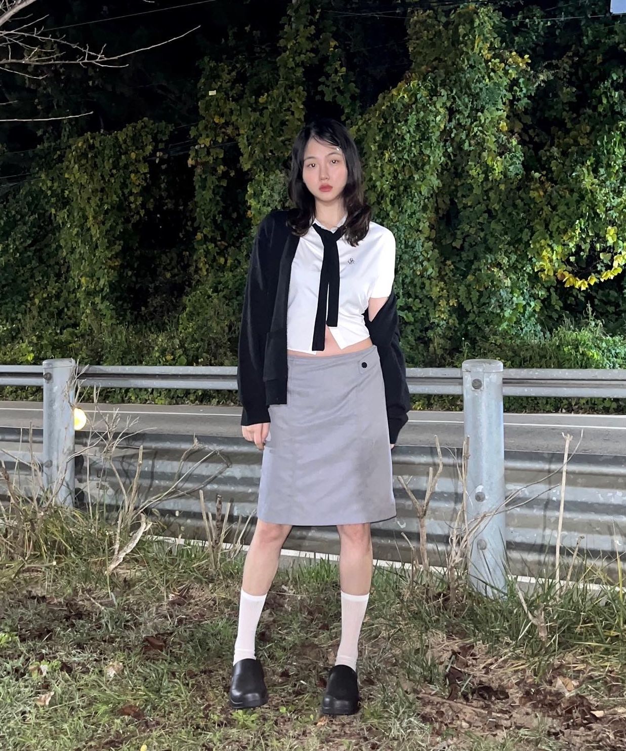 MISEKI SEOUL☆Button midi skirt Button midi skirt NAVY - Miseki seoul | 60% - Asian Fashion