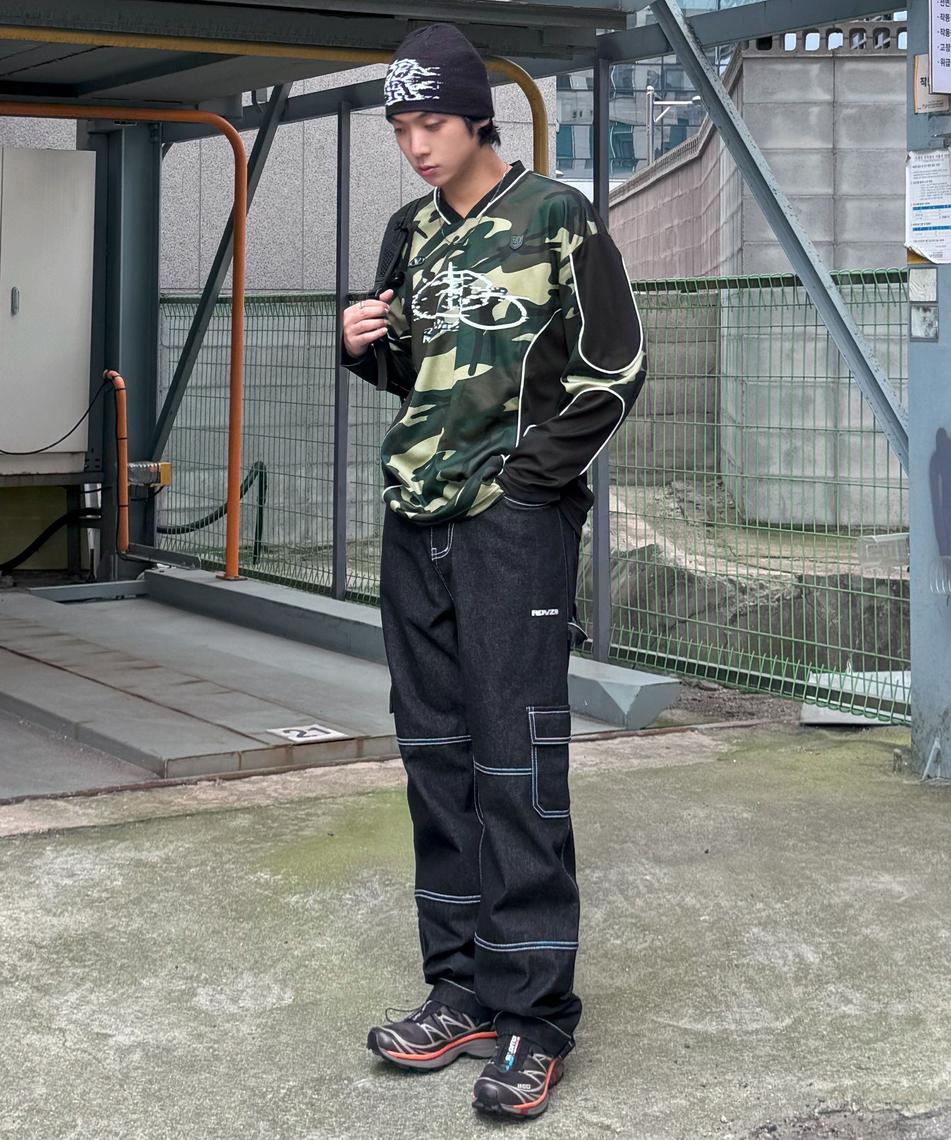 MUSINSA | ROMANTIC CROWN Piping Sports Jersey Vol.2_Black