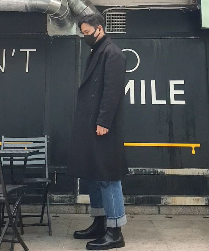 MUSINSA | COOR MTR Overfit Double Long Coat (Black)