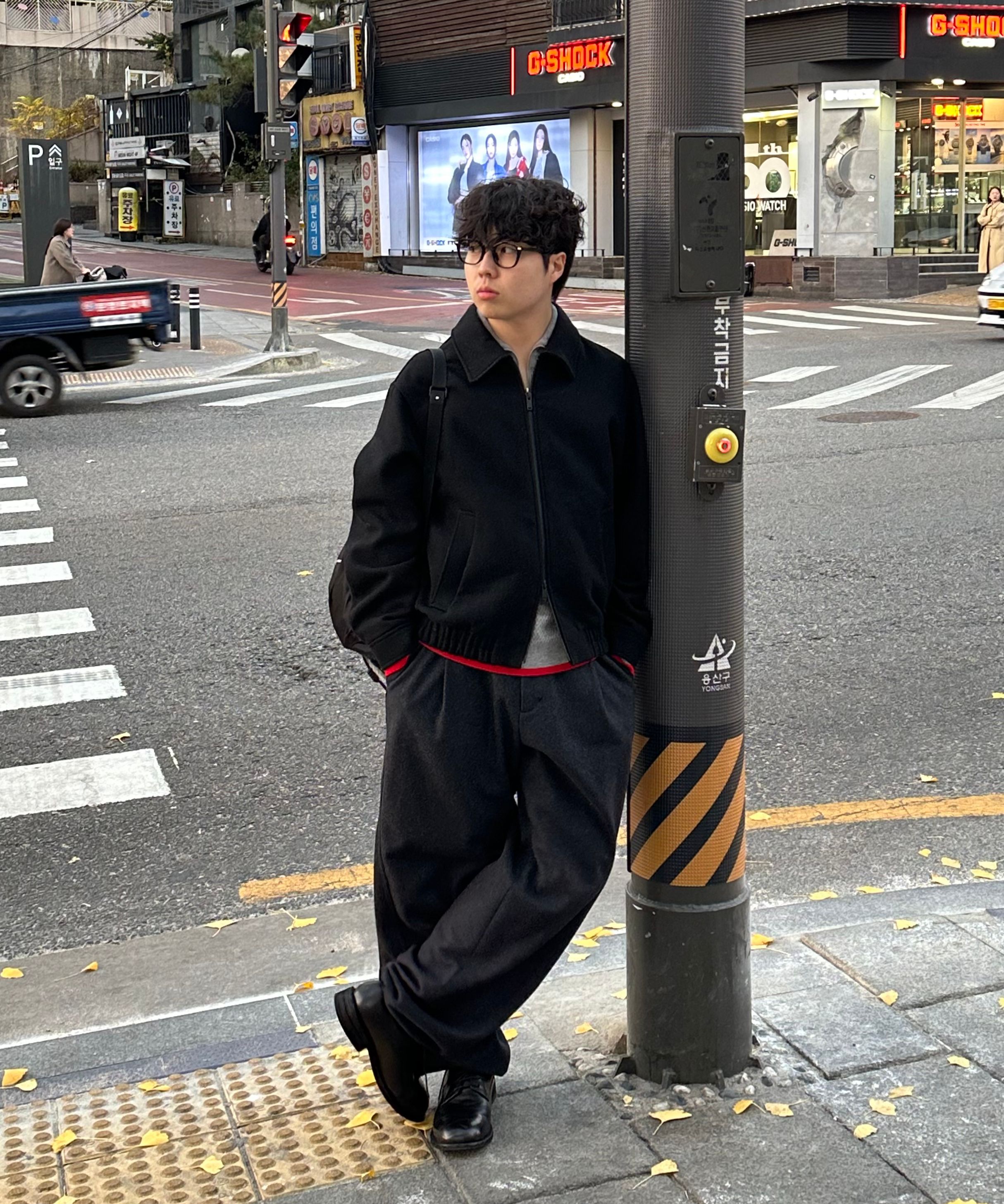 MUSINSA | MUSINSA STANDARD Wool blend minimal blouson jacket