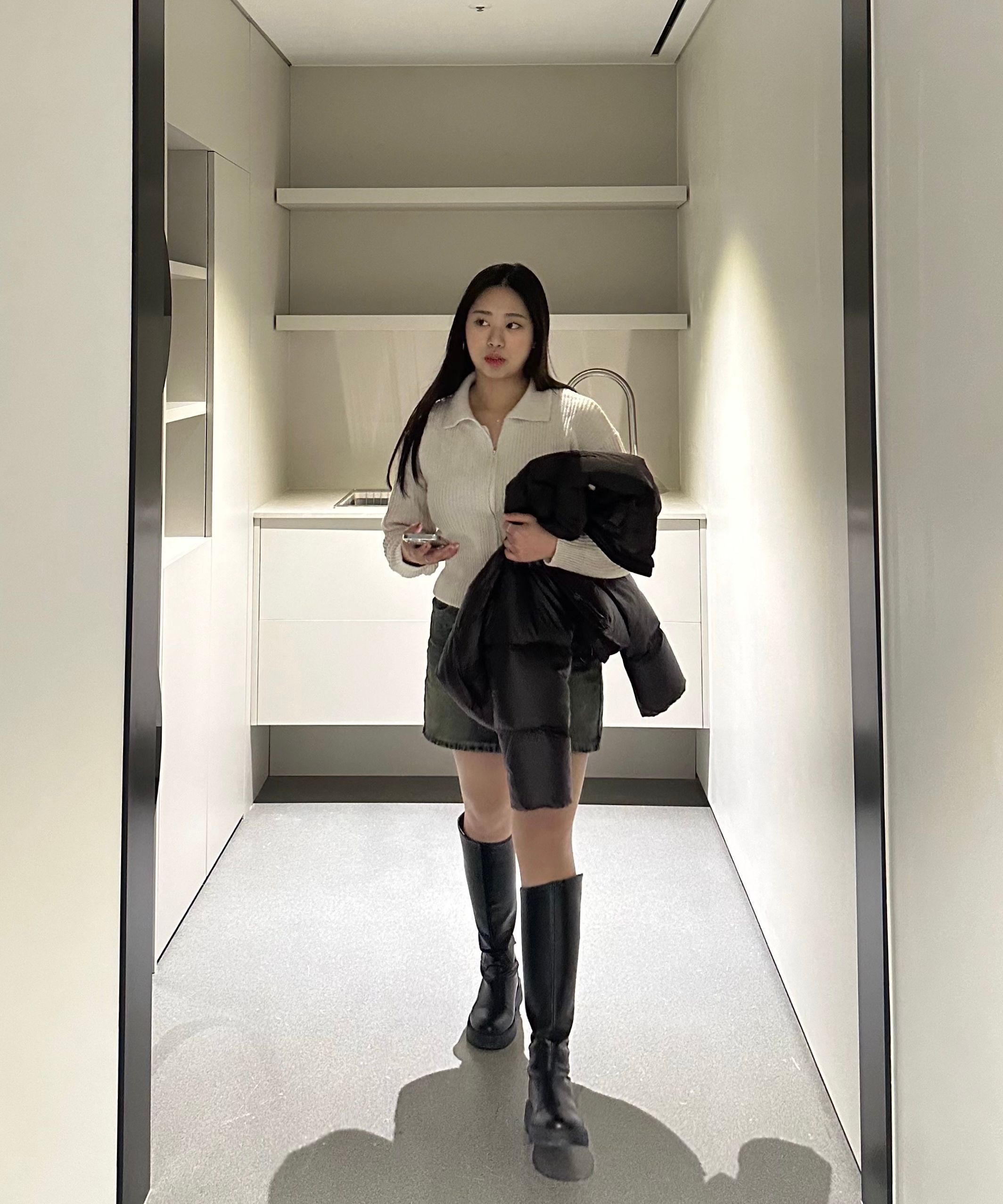 【SALT&CHOCOLATE】412148001 round toe basic flat long boots MUSINSA | SALT AND CHOCOLATE [Wide ver. added] Round toe