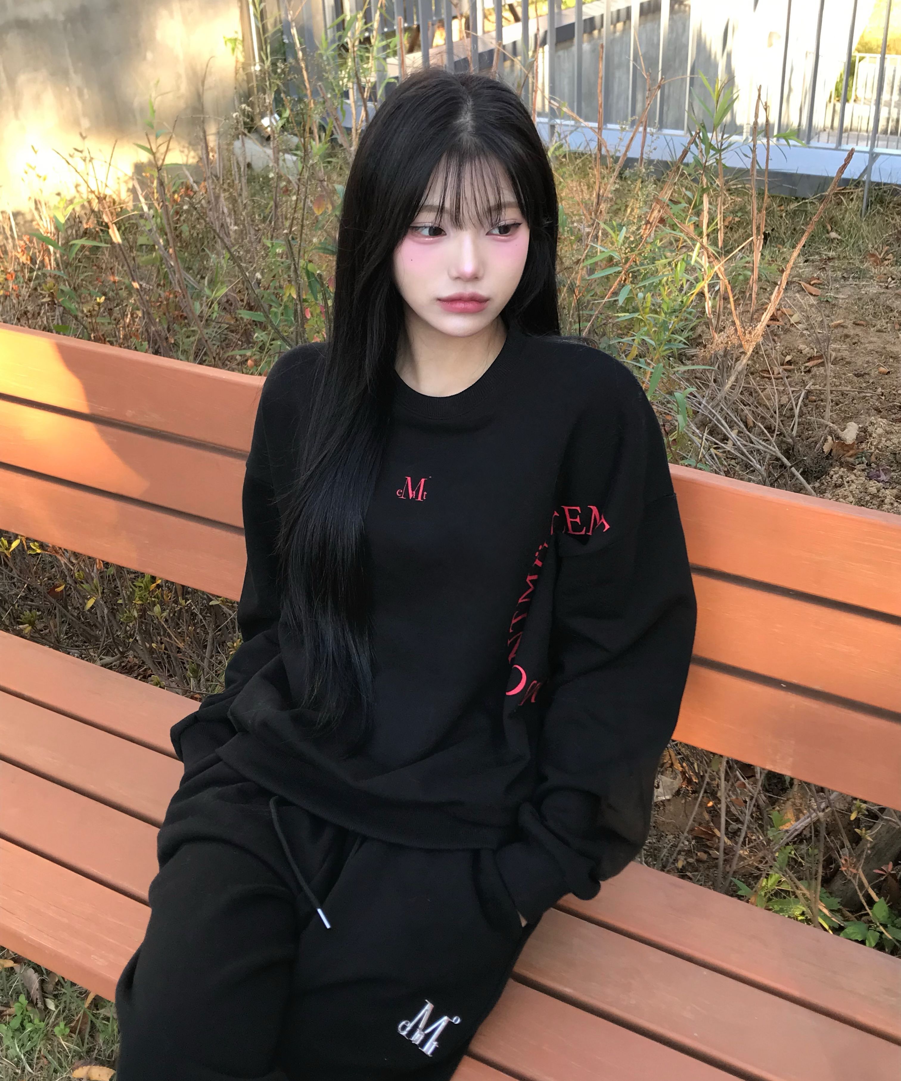 ★MUCENT★ Side circular logo signature man-to-man unisex MUSINSA | MUCENT Side circular logo signature man-to-man