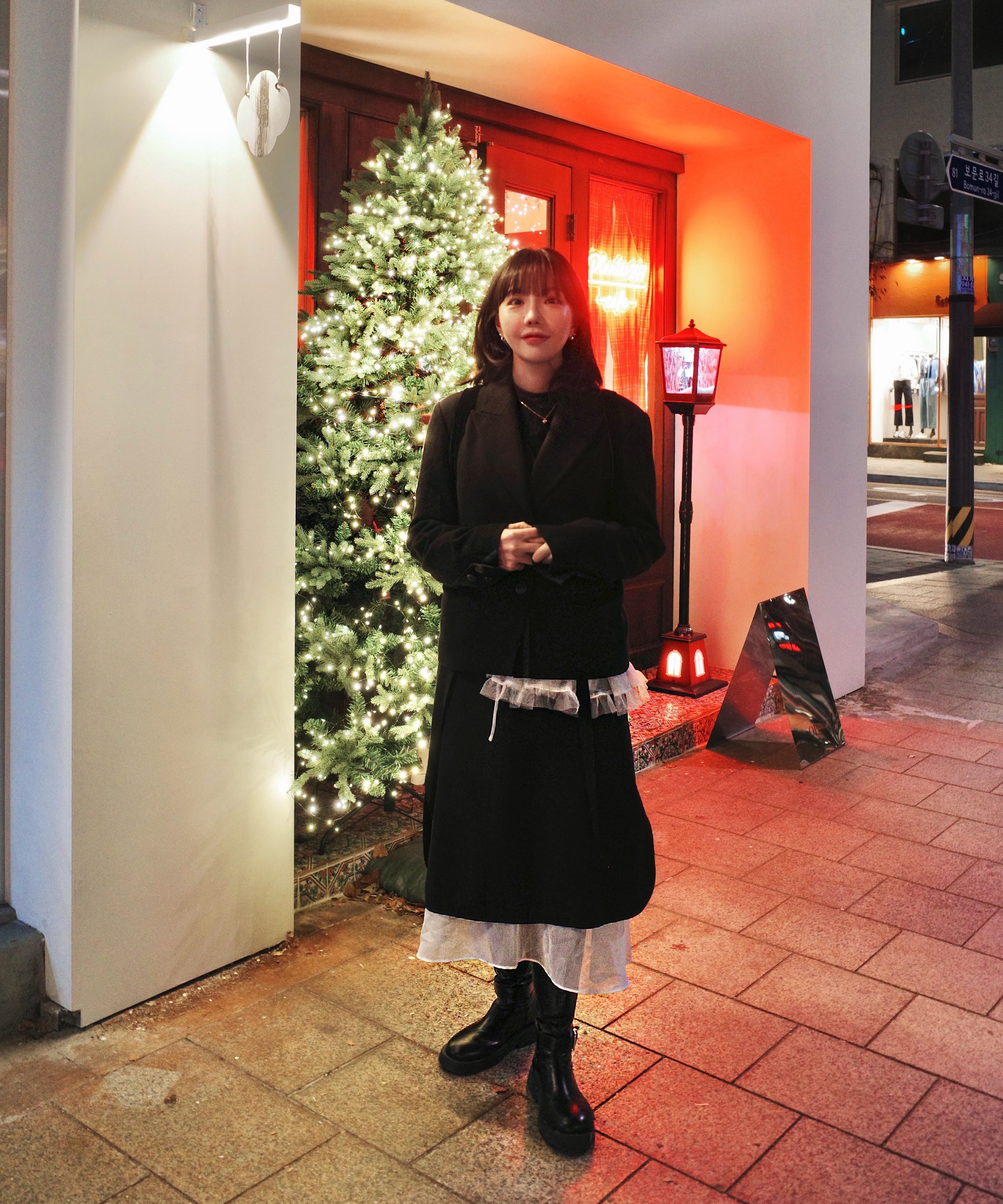 MUSINSA | SALT AND CHOCOLATE Round toe rider flat long boots