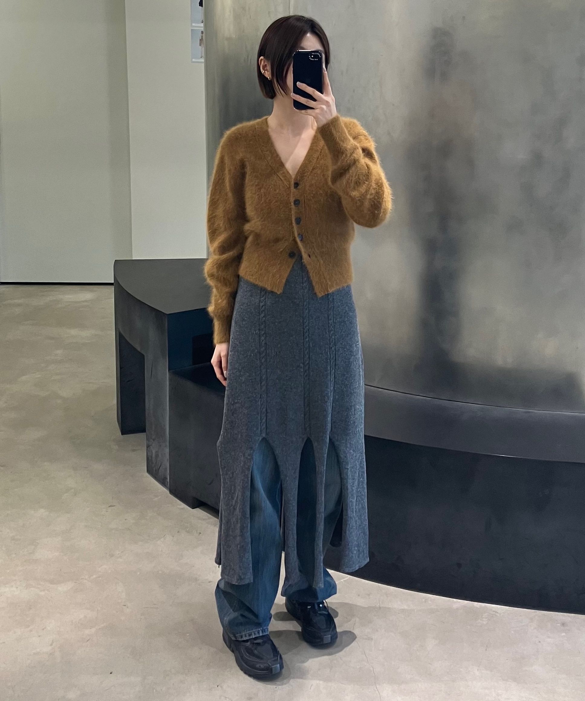 ★ DIAGONAL★ UNBALANCE SLIT KNIT DRESS charcoal DA243OP02C MUSINSA | DIAGONAL UNBALANCE SLIT KNIT DRESS (charcoal)