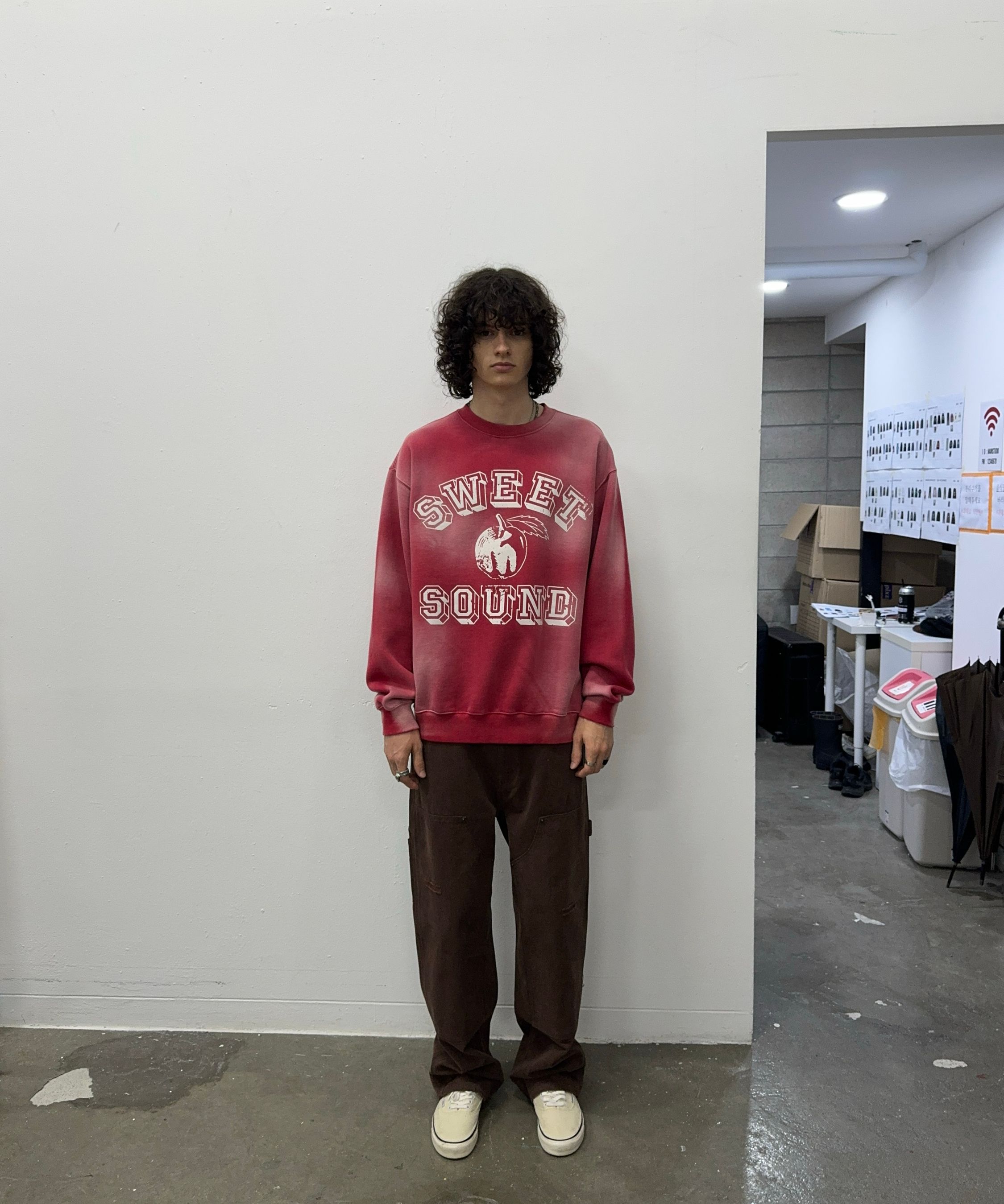 さらに100円引き◆MAHAGRID◆FADED SWEET SOUND SWEATSHIRT FADED SWEET SOUND SWEATSHIRT [RED] - MAHAGRID
