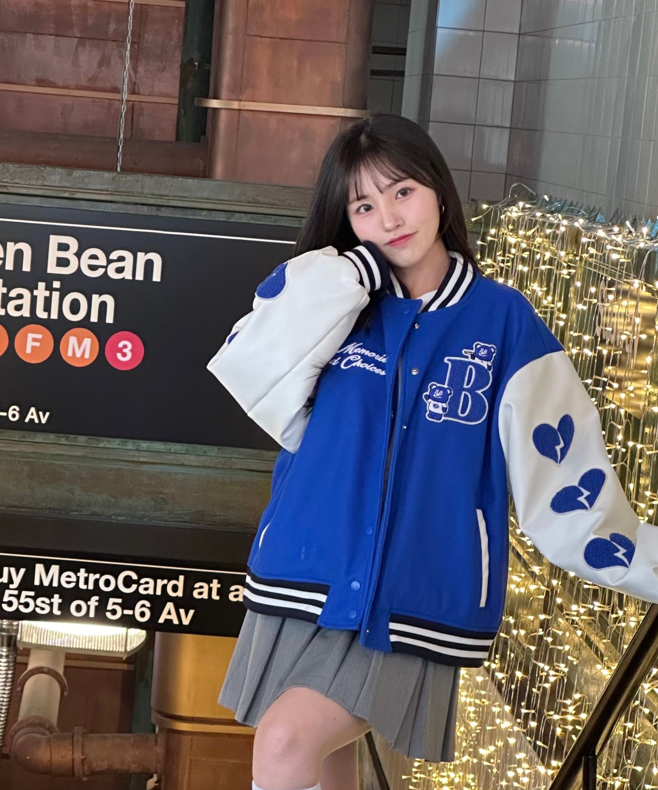 MUSINSA公式 | BADBLUE BadBear Varsity Jacket