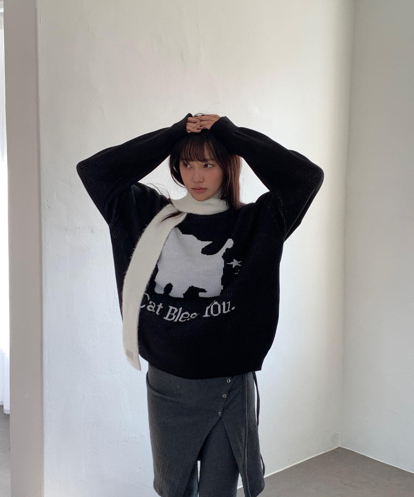 ★ITZAVIBE★送料込み★大人気★韓国★NO COLOR STAR CAT KNIT NO COLOR STAR CAT KNIT - GRAY - ITZAVIBE | 60% - Asian