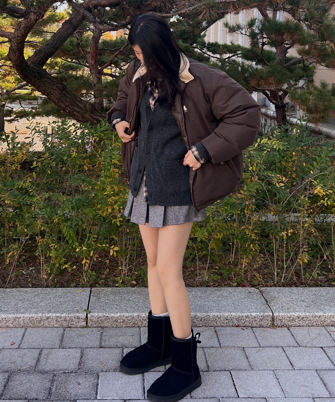 MUSINSA | YALE Detachable Boa Short Puffer Jacket_Navy
