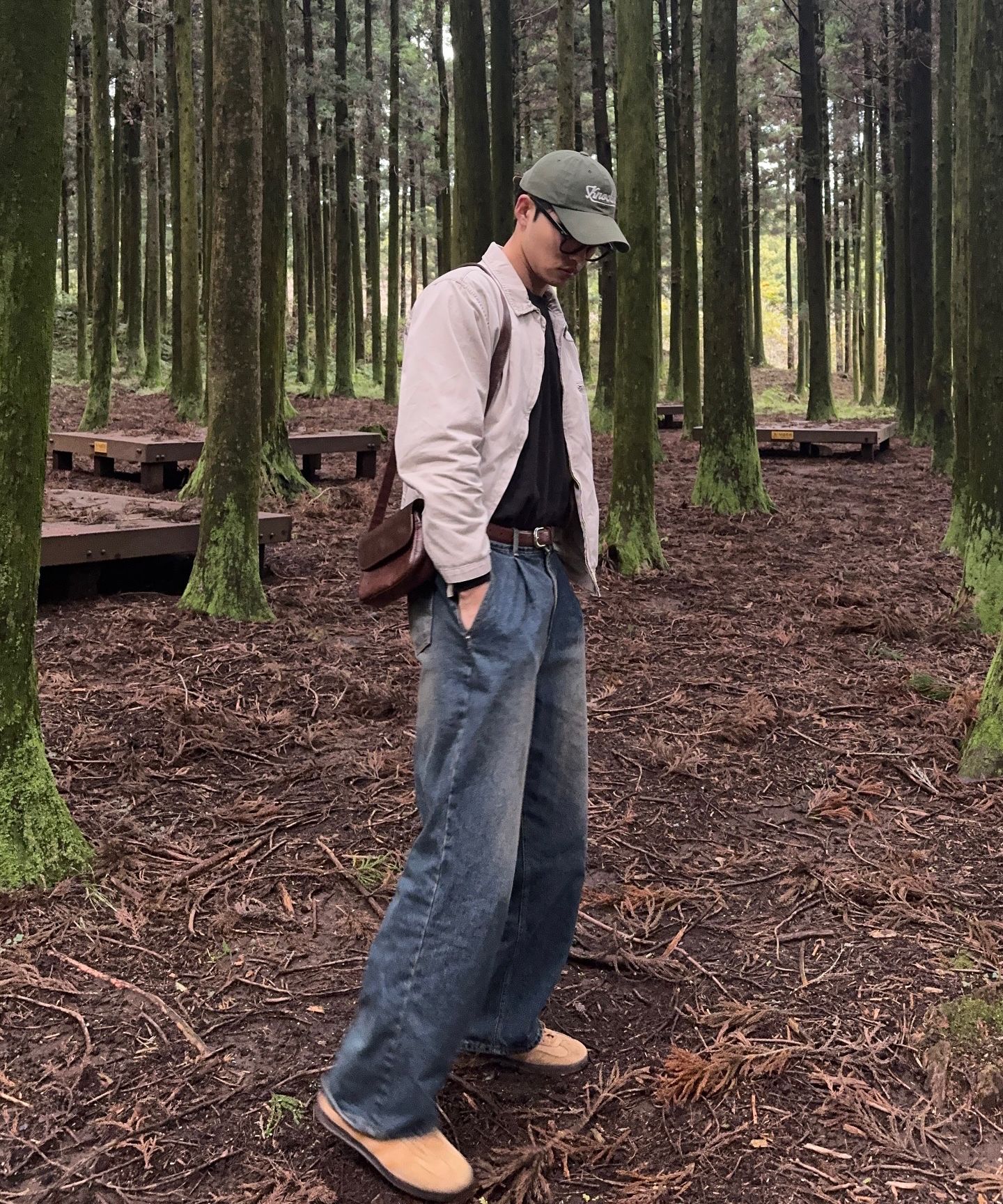 MUSINSA | GAKKAI UNIONS One-Tuck Hammer Wide Denim Pants Black