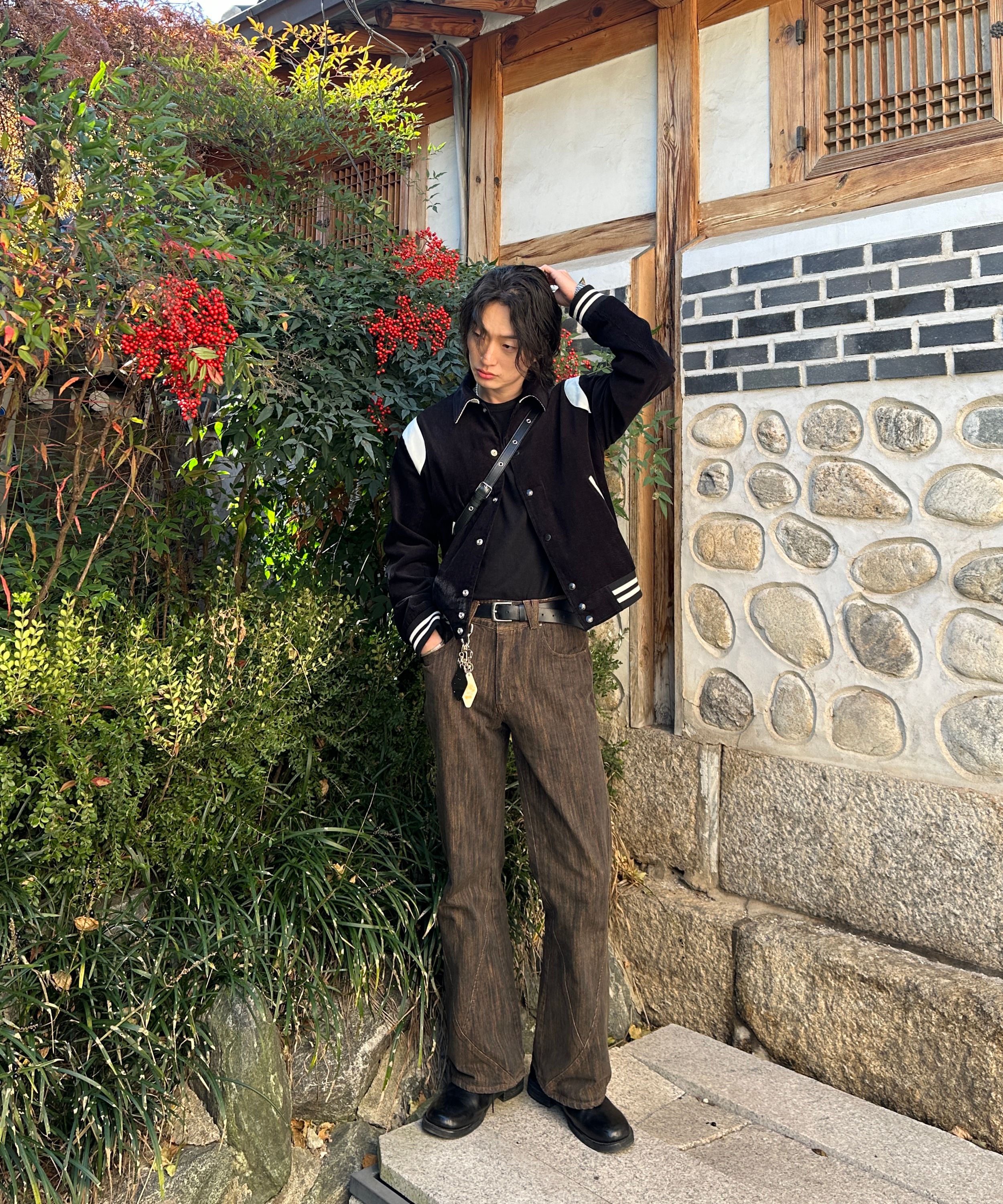 ROLLING STUDIOS コーデュロイバーシティジャケット MUSINSA公式 | ROLLING STUDIOS CORDUROY VARSITY JACKET BLACK