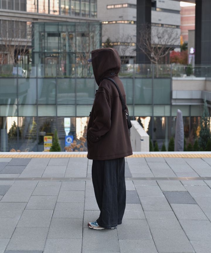MUSINSA | LOFI Oversized Steady Short Duffle Coat (Brown)