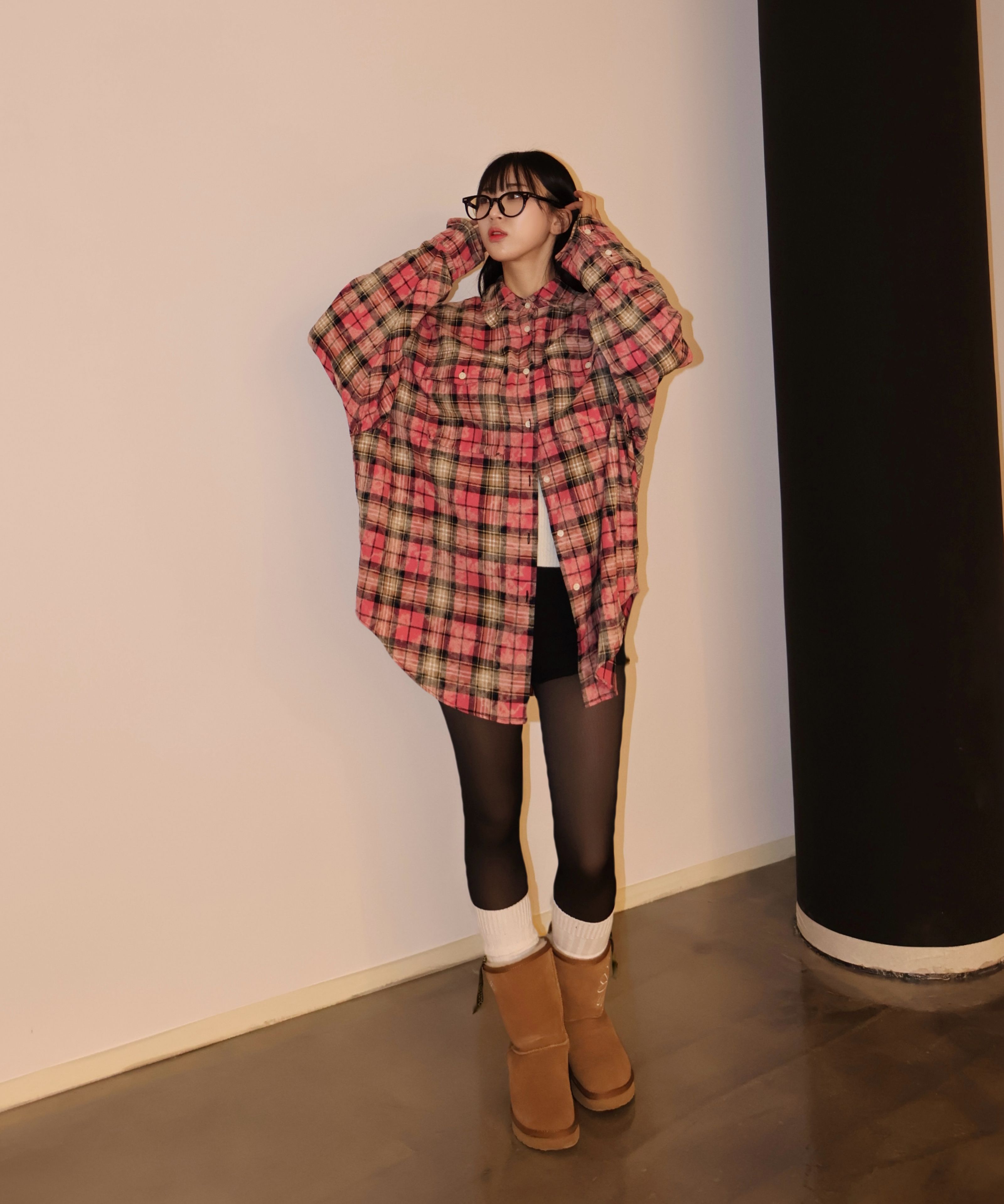 【as if calie】24FW DIRTYWASHING OVERFIT CHECK SHIRT MUSINSA | ASIF CALIE DIRTYWASHING OVERFIT CHECK SHIRT PINK