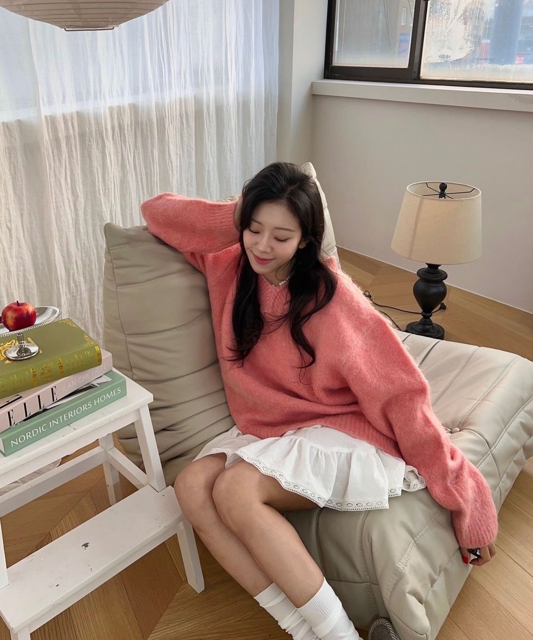 MUSINSA公式 | SATUR エッセンツートーンモヘアブレンドニットピンク