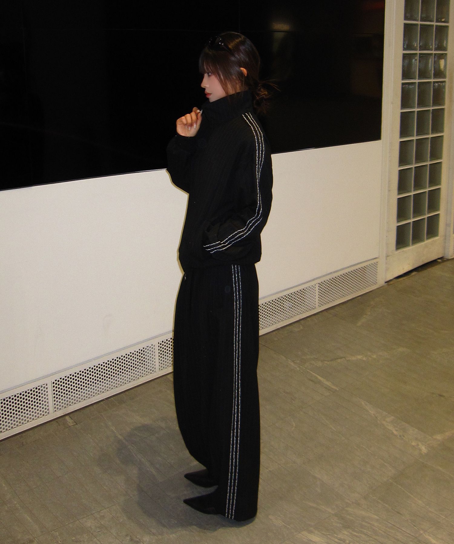 MUSINSA公式 | NOT4NERD Thorns Line Track Jacket - Black