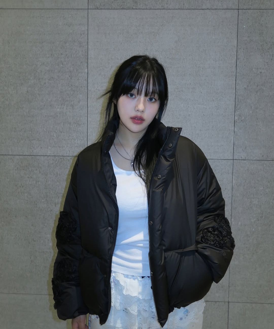 ★24-25FW新作★YOUHEE★FLOWER EMBROIDERY PUFFER JACKET MUSINSA | YOUHEE FLOWER EMBROIDERY PUFFER JACKET BLACK