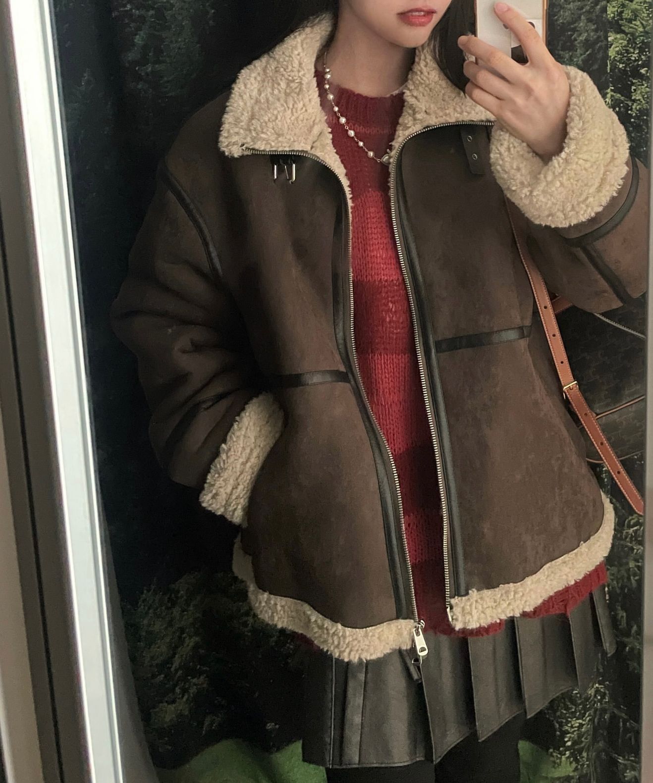 【ETMON】HIGH-NECK SUEDE MUSTANG COAT MUSINSA | ETMON High-Neck Suede Mustang Coat, Black