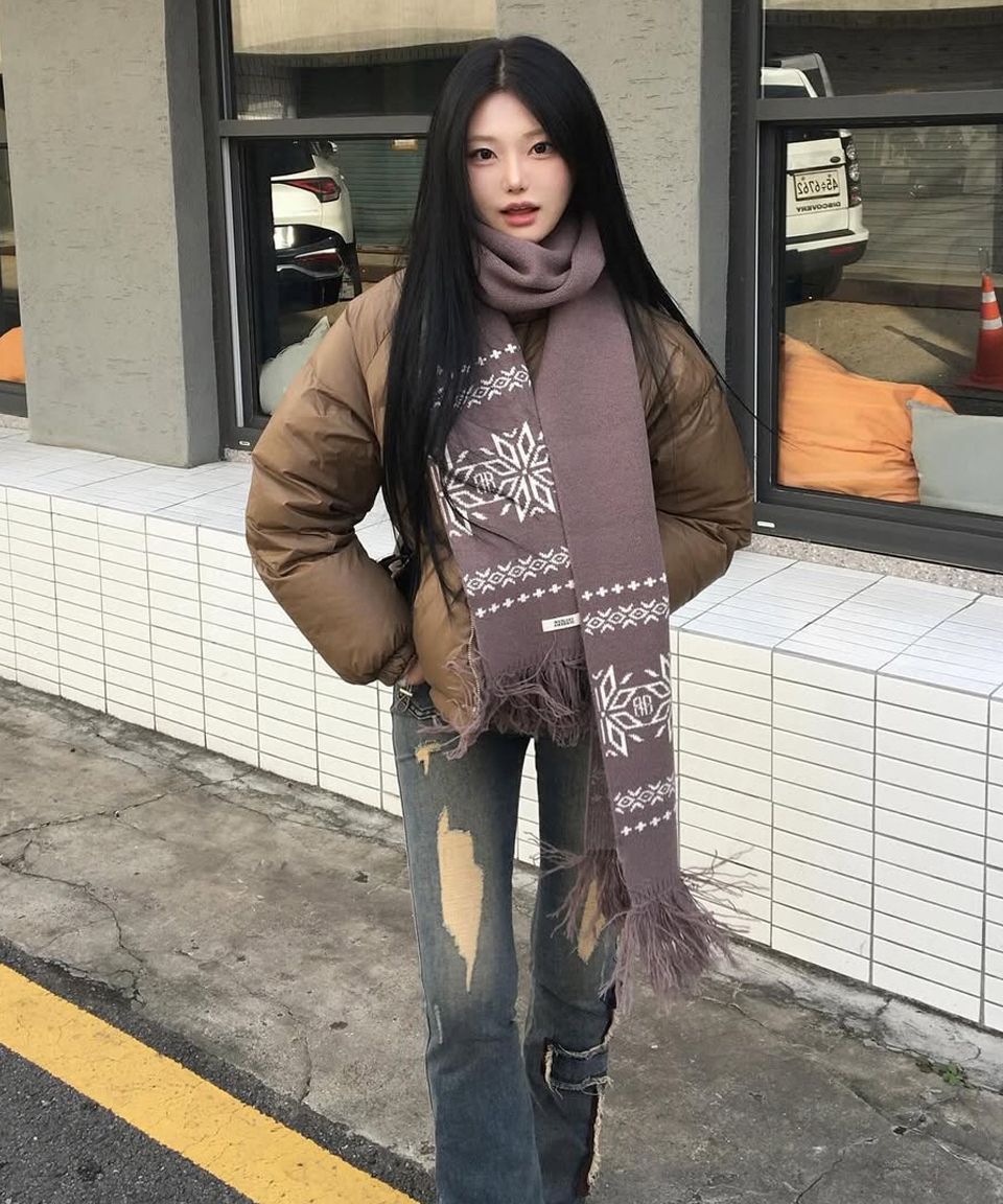★ROCKCAKE★NORDIC KNIT MUFFLER MUSINSA | ROCKCAKE Nordic Knit Muffler - Charcoal