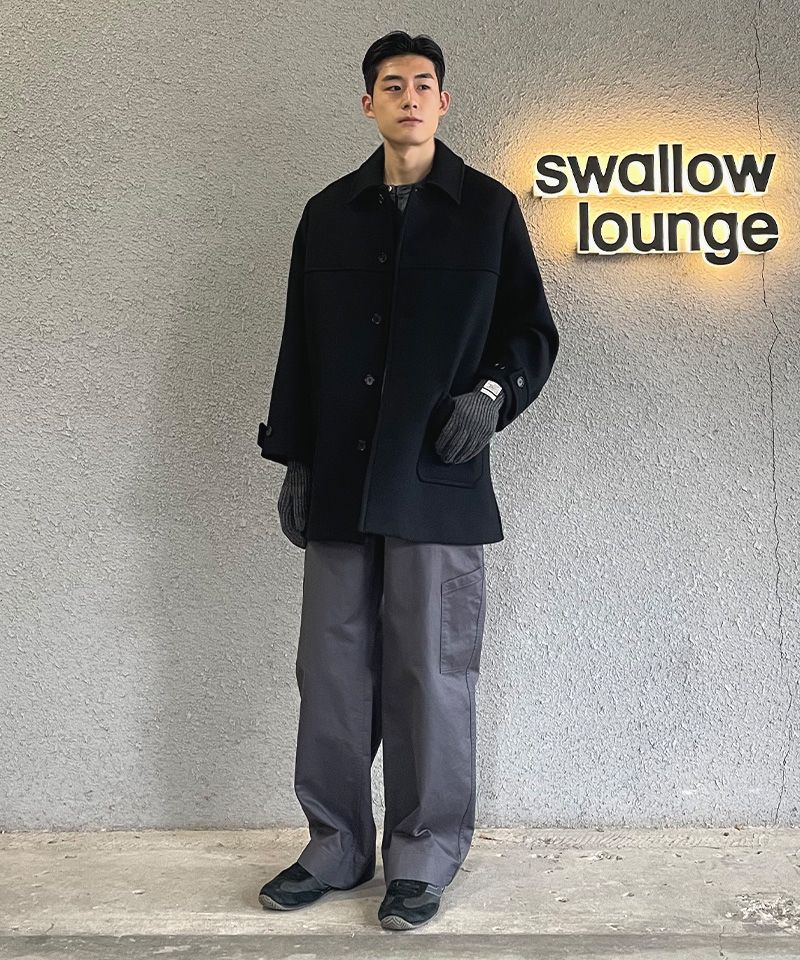 어나더 오피스(ANOTHER OFFICE) Maverick Car Coat (Black) - 사이즈