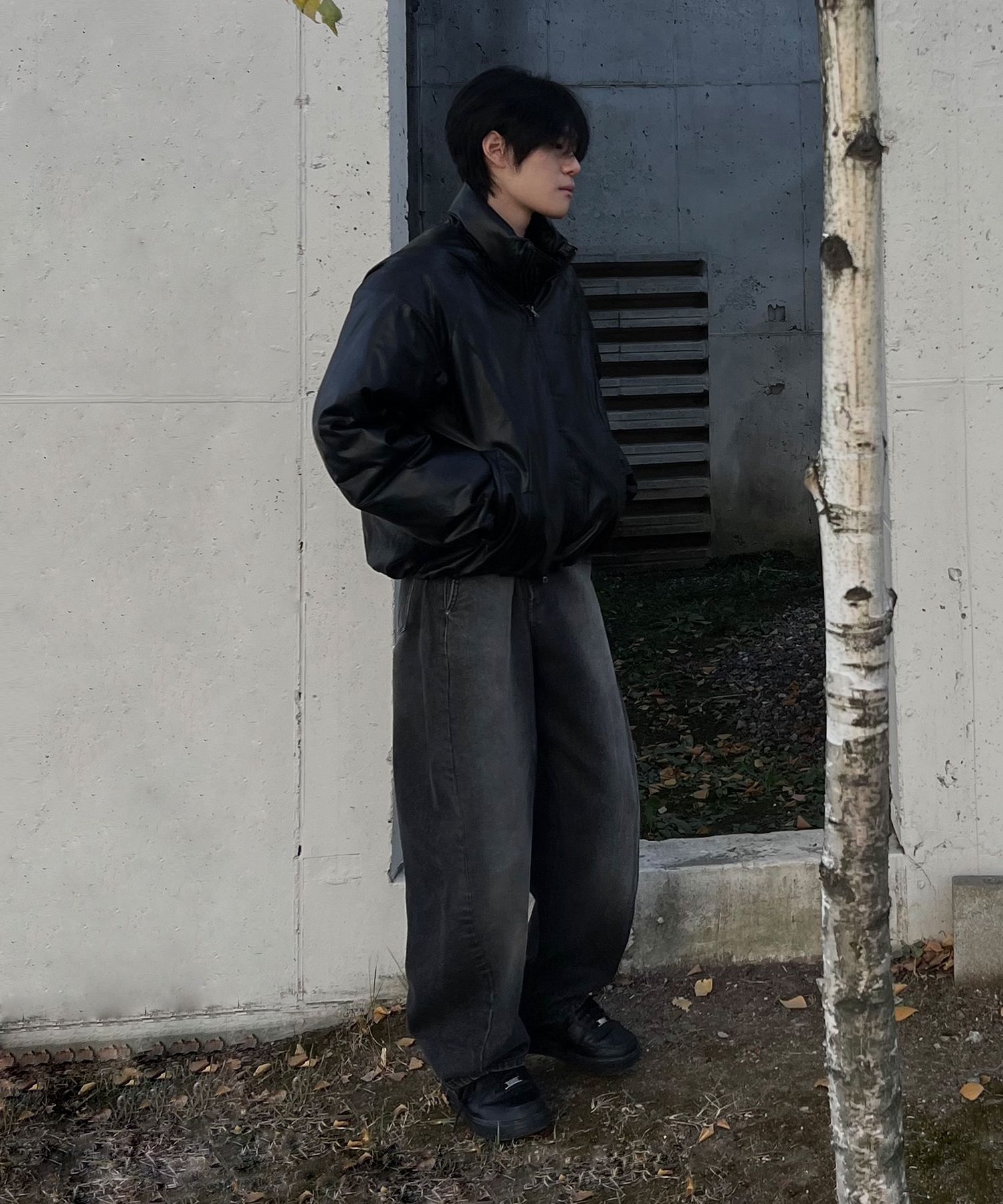【NOT4NERD】Leather Incision Puffer Jacket★3色 MUSINSA | NOT4NERD Leather Incision Puffer Jacket - Black