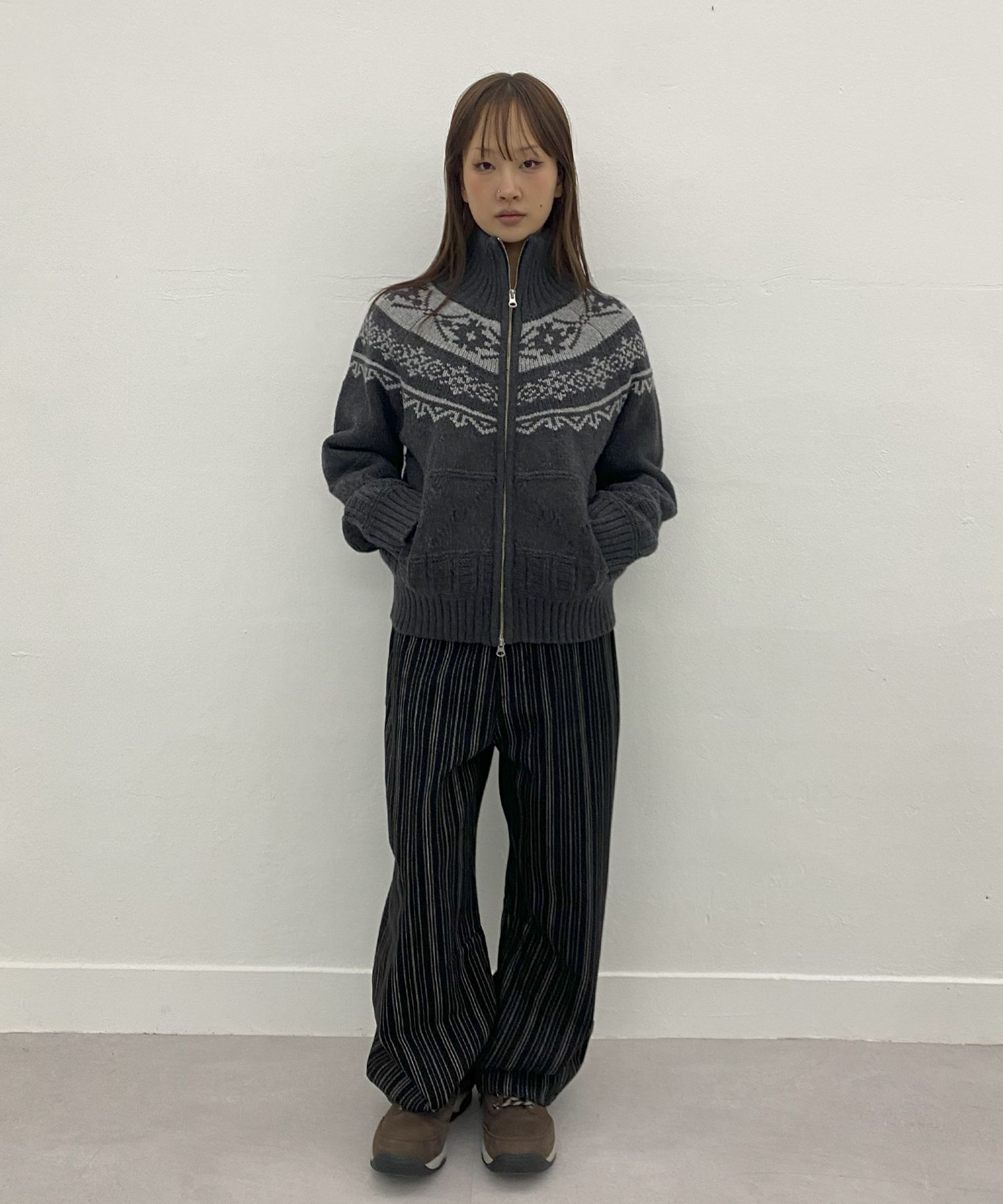 MUSINSA公式 | MILLO WOMEN Stripe Balloon Jeans [Fade Blue]
