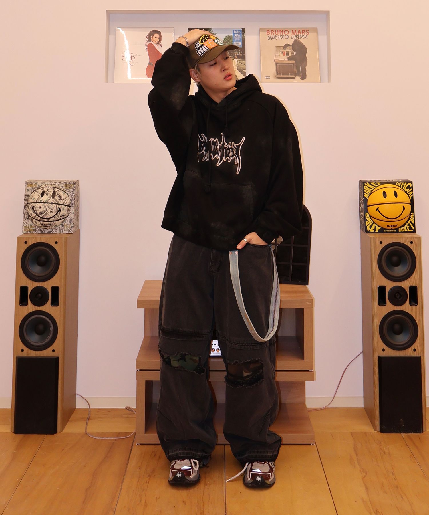 MUSINSA | NOT4NERD Camo Patch Work Layered Denim Pants