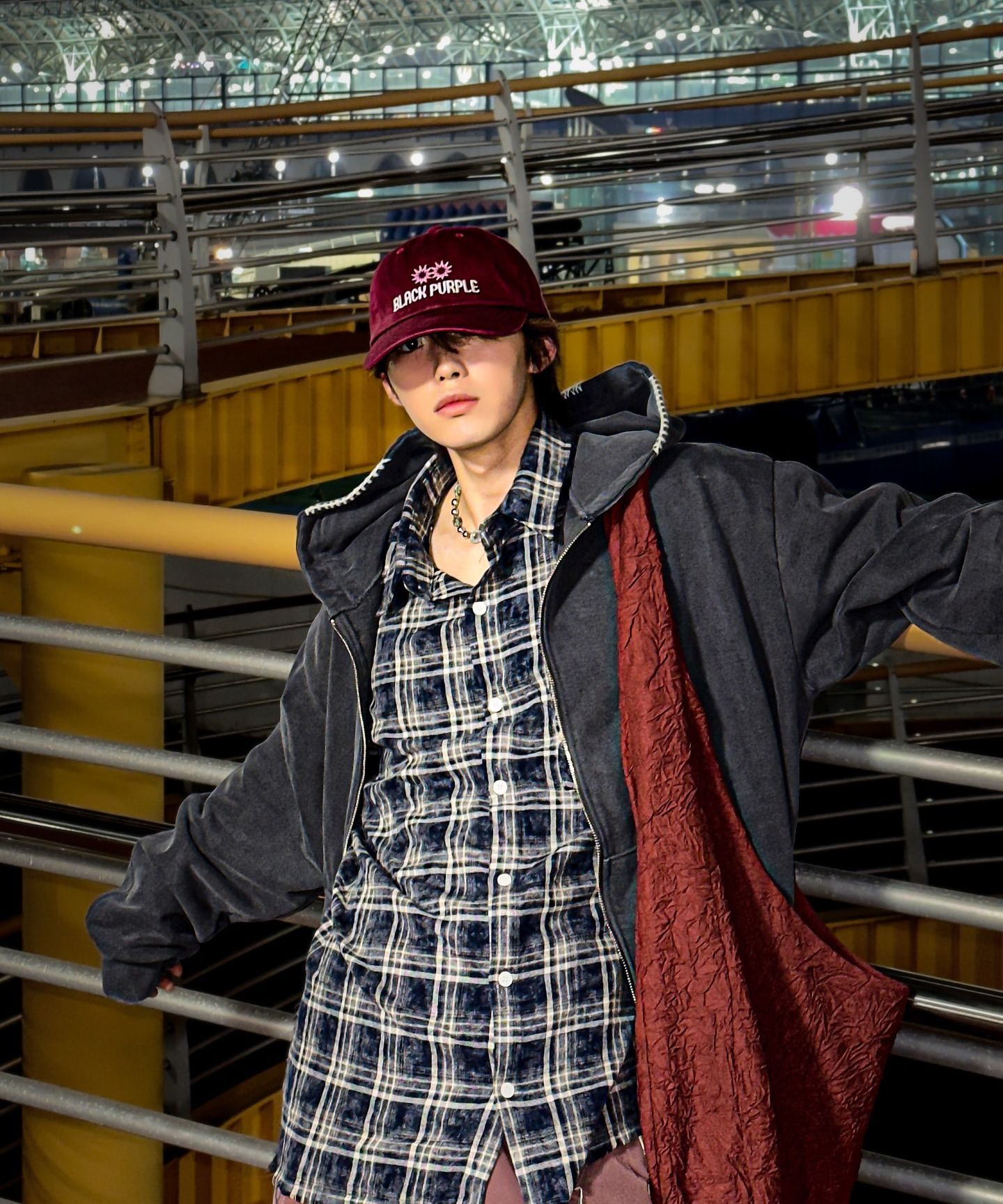 MUSINSA | BLACK PURPLE Stellar Ball Cap - Black