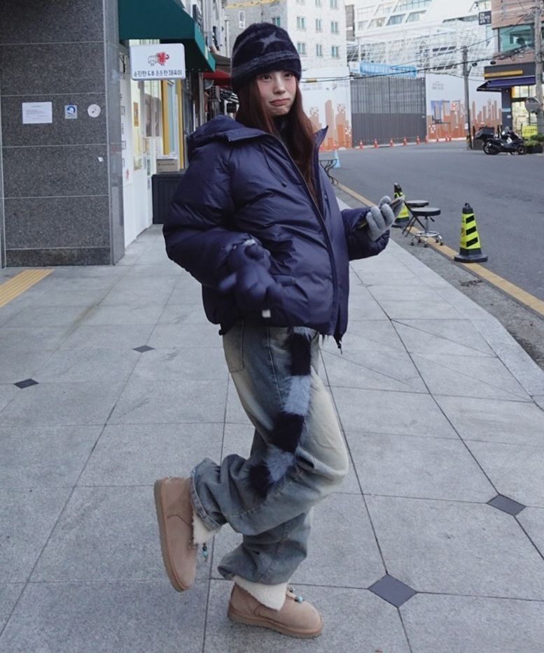 MUSINSA公式 | PHYPS Women's Bear Puffer Jacket Black