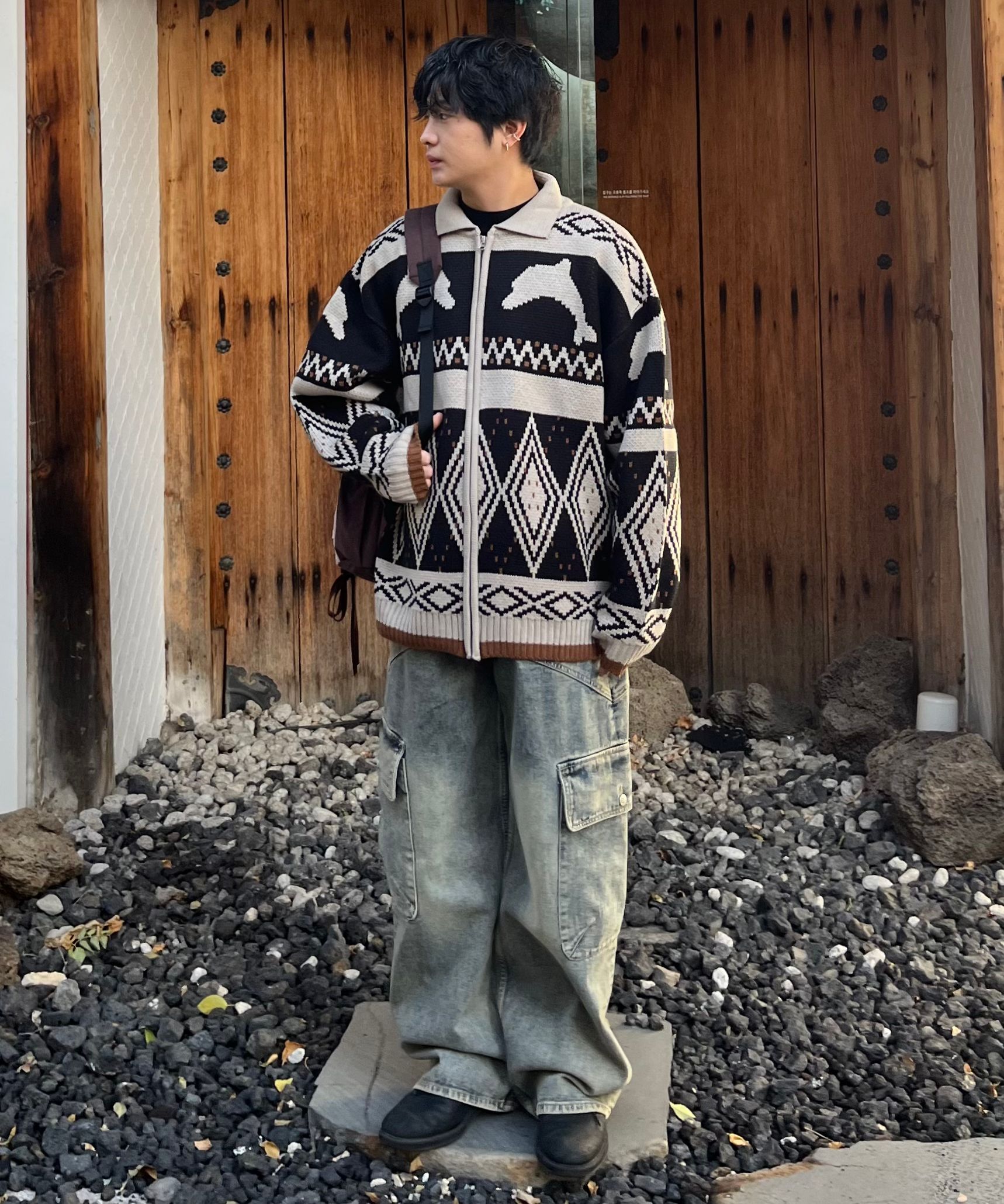MUSINSA公式 | WAI KEI Yellow Washed Cargo Denim Pants Light Blue
