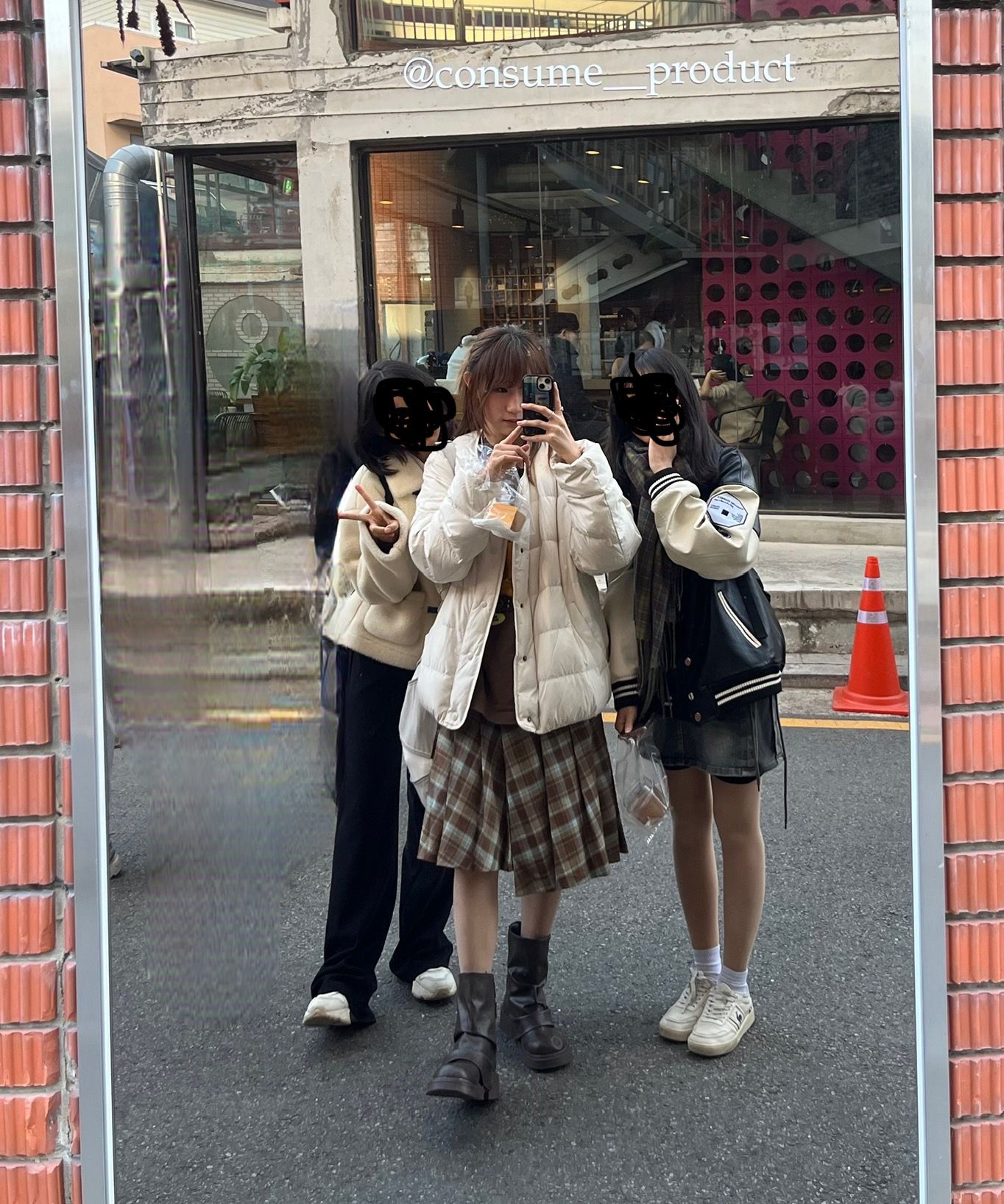 스컬프터(SCULPTOR) Folded Waist Plaid Skirt Blue Check
